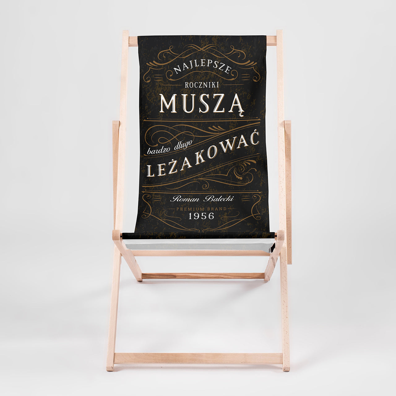 Leżak personalizowany - prezent dla mężczyzny leżak ogrodowy prezent dla męża na urodziny