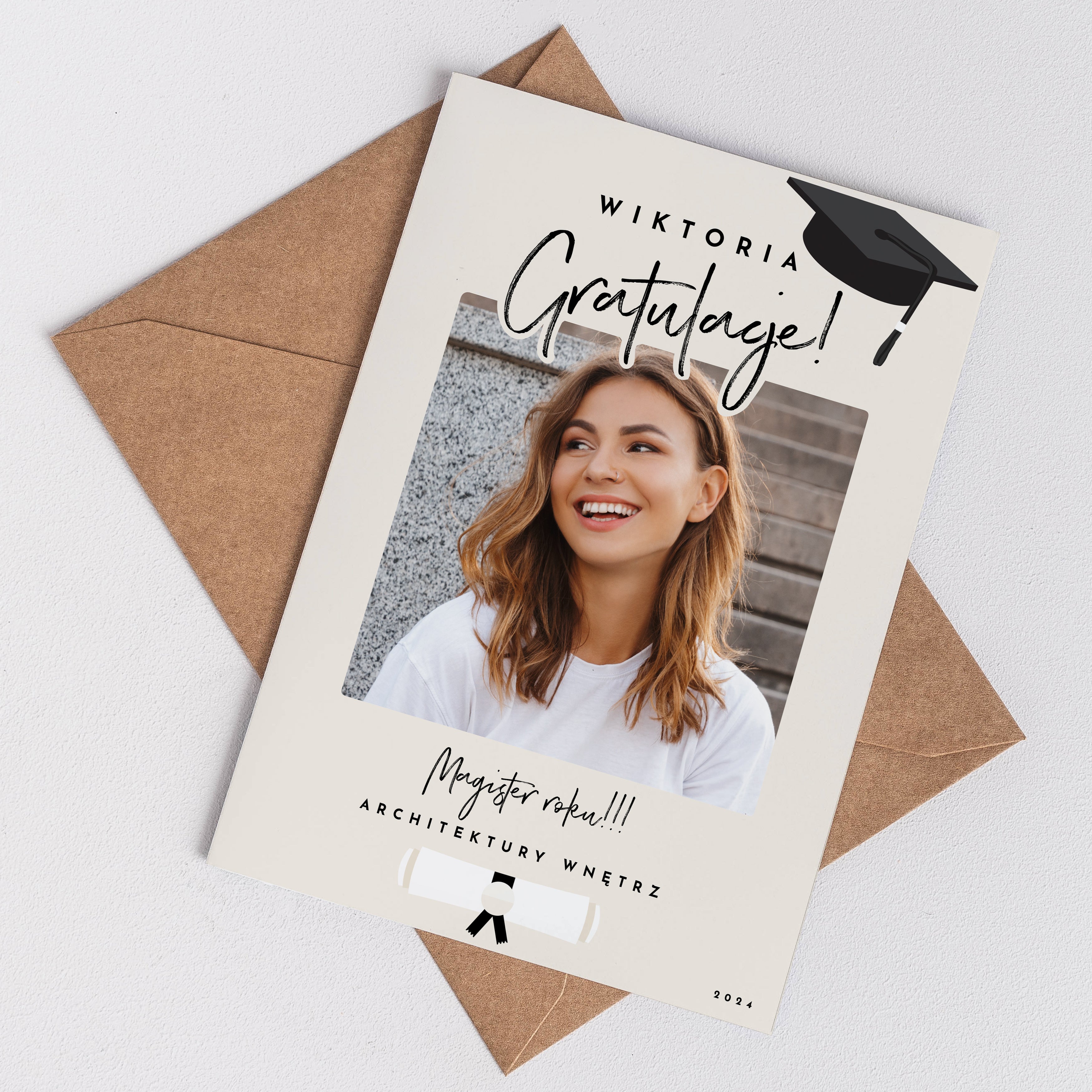 Personalizowana kartka z gratulacjami dla magistra
