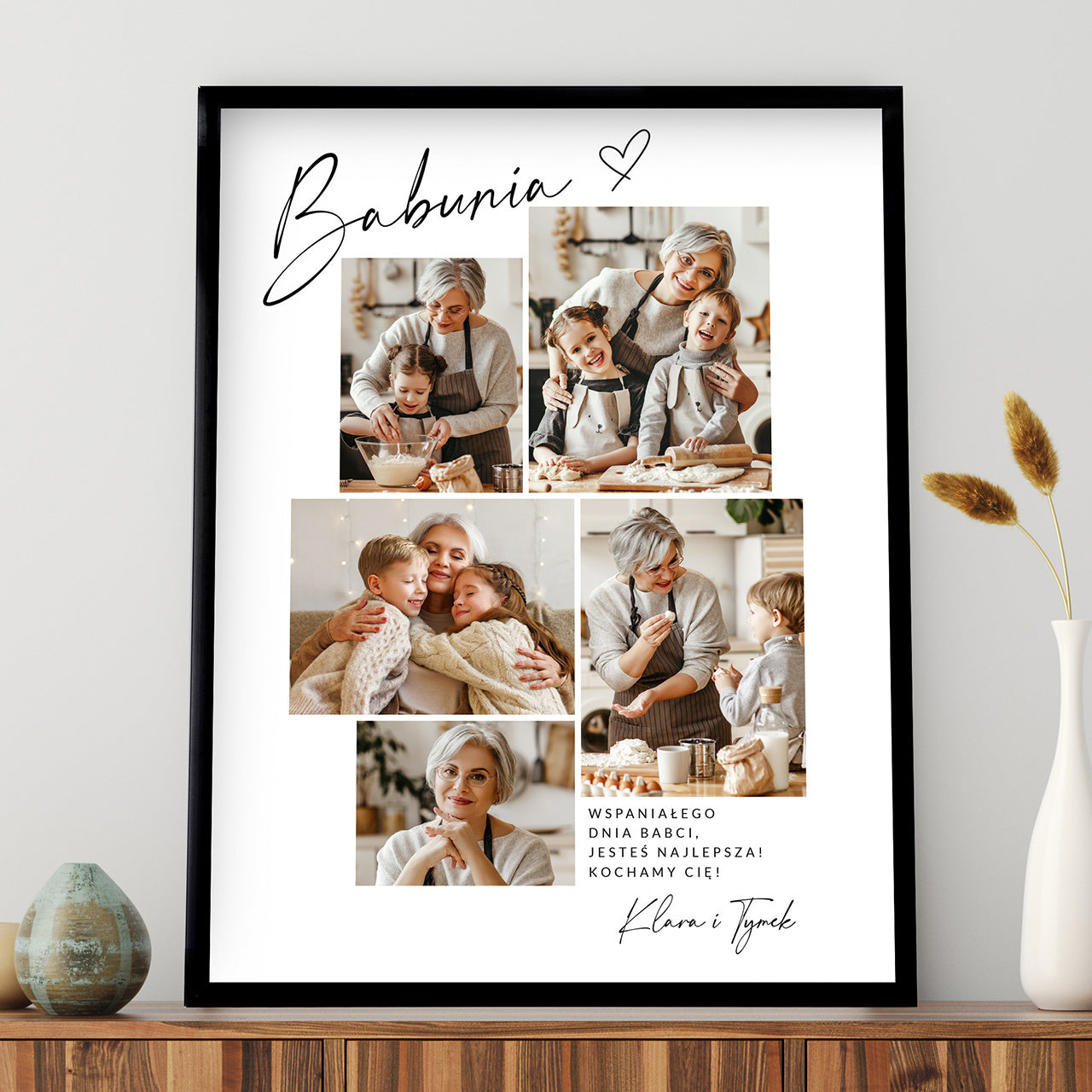 Plakat ze zdjęciami na Dzień Babci prezent dla babci plakat na Dzień Babci prezent od wnuków