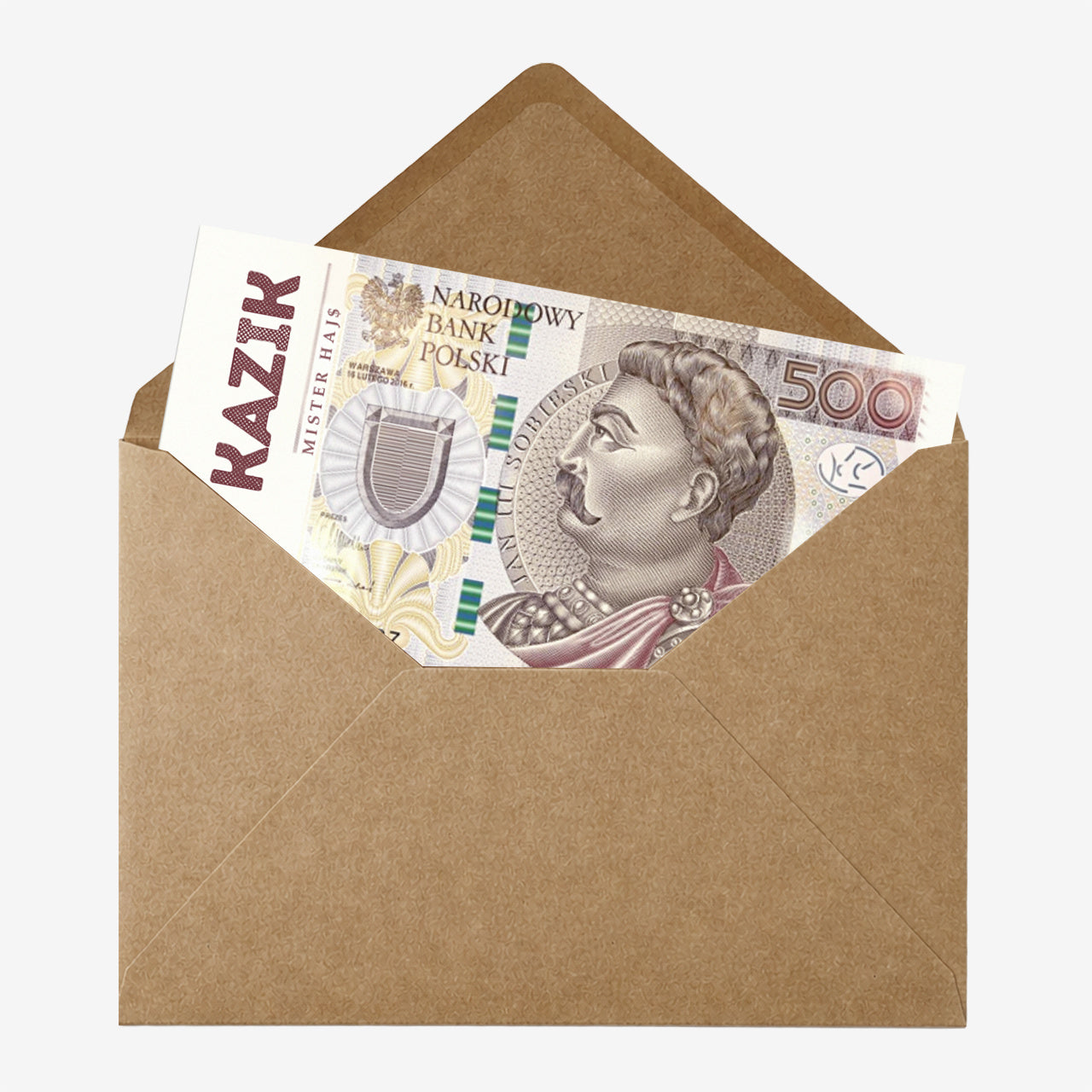 Śmieszna kartka personalizowana na urodziny - banknot kartka na pieniądze prezent urodzinowy