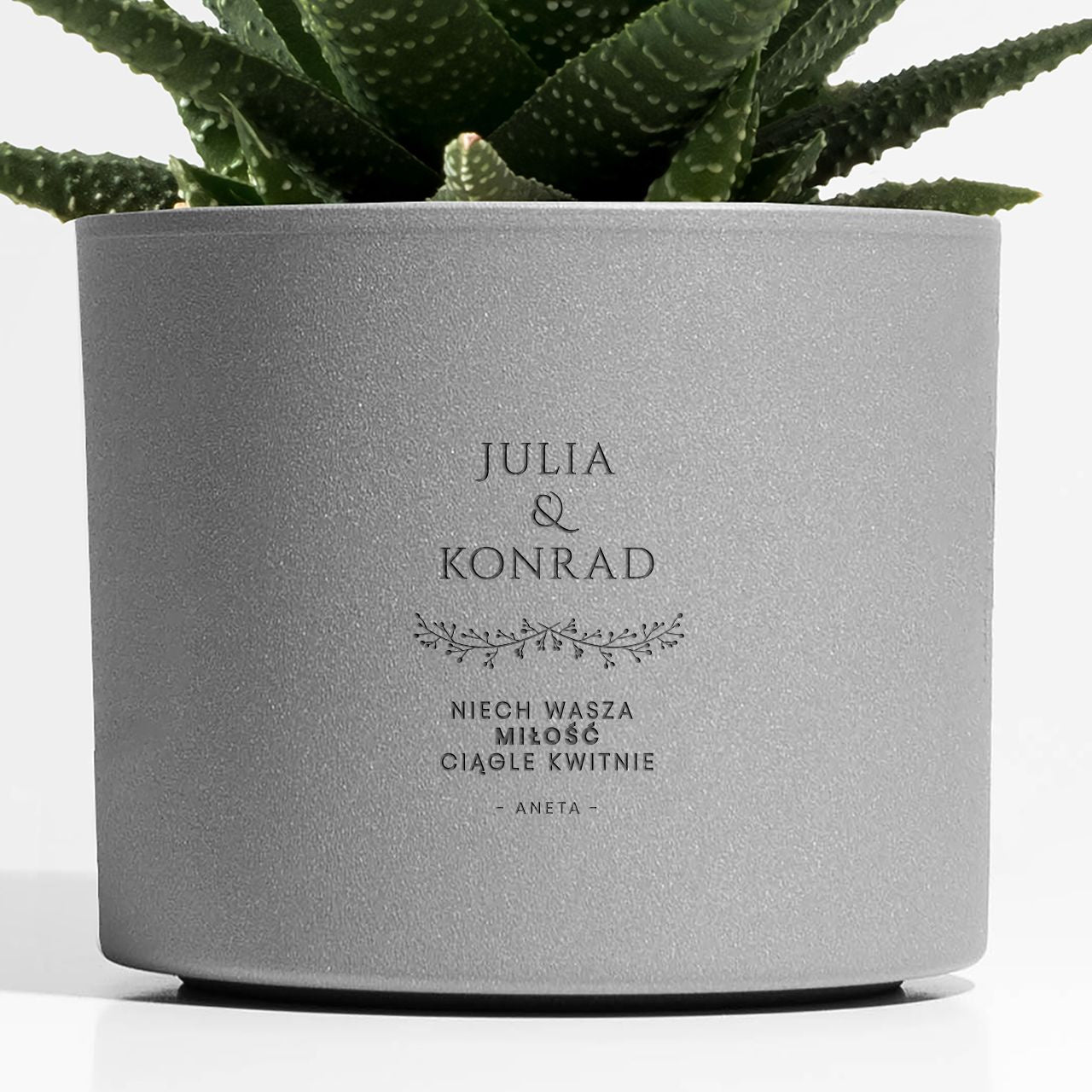Grawerowana doniczka na Rocznicę Ślubu prezent na rocznicę ślubu prezent dla pary doniczka z grawerem