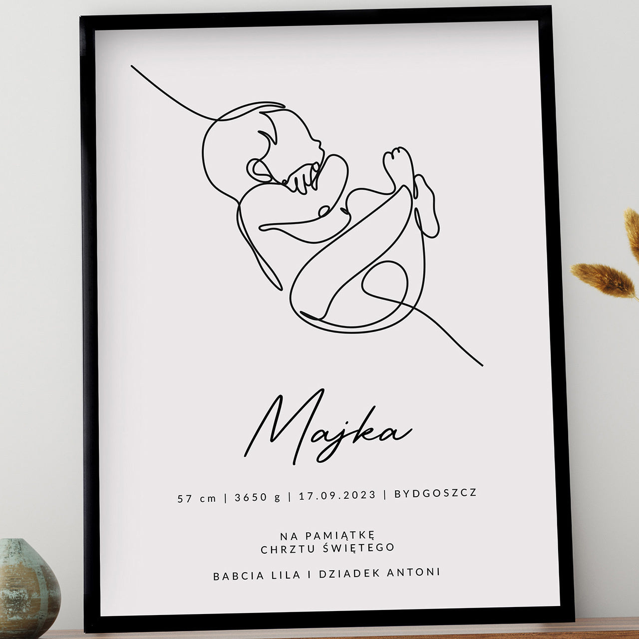 Plakat metryczka dziecka - prezent z okazji narodzin dziecka