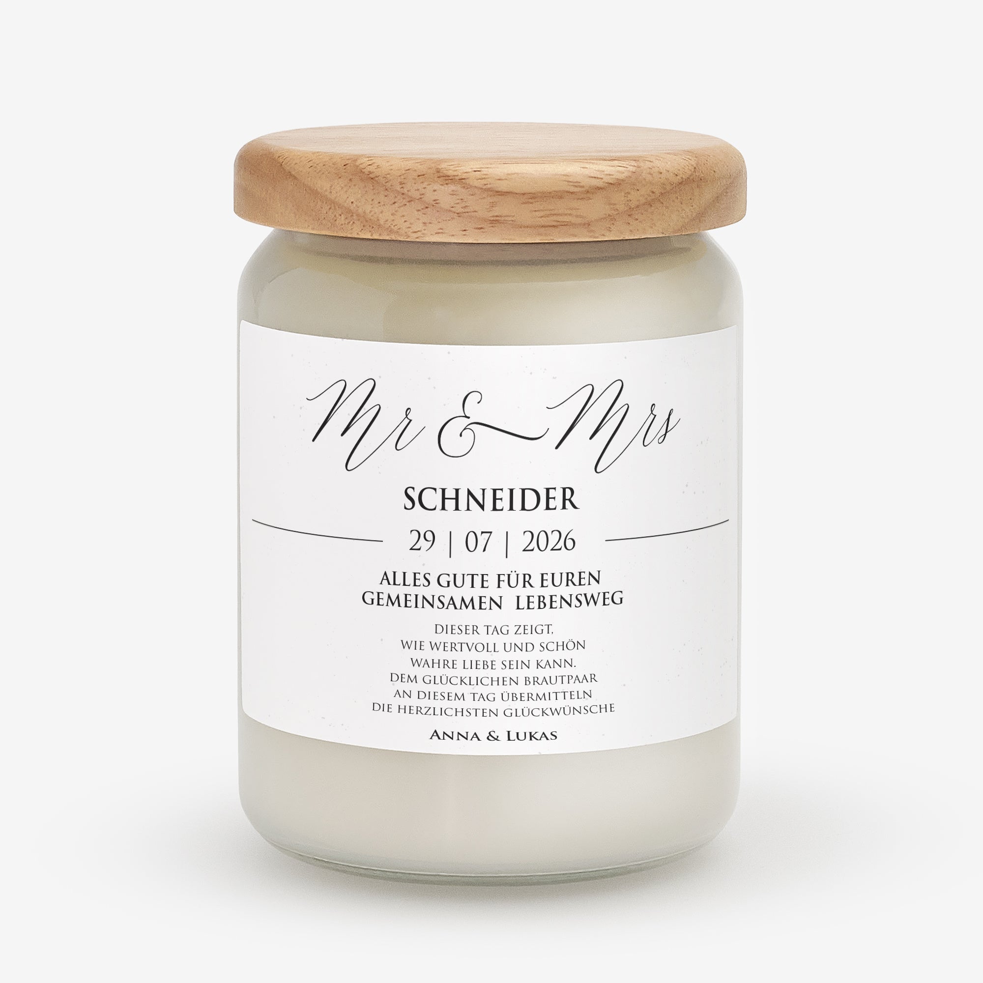 Personalisierte Hochzeitskerze ALS HOCHZEITSGESCHENK