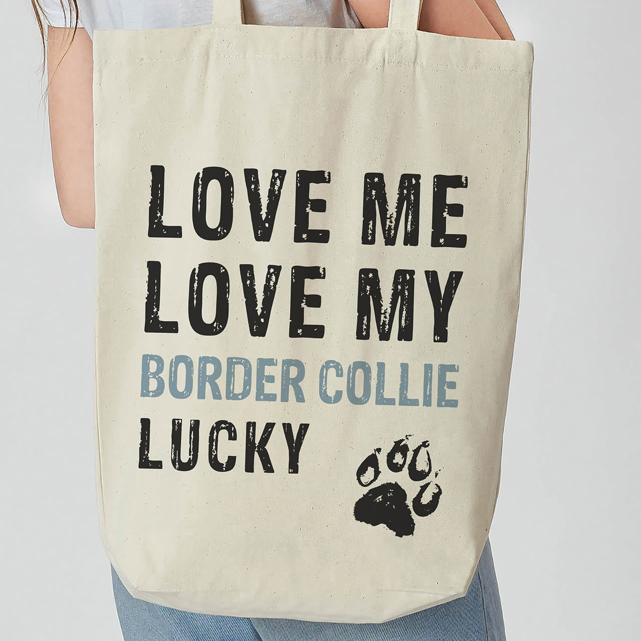 Bawełniana torba z nadrukiem dla miłośniczki psów prezent dla psiary personalizowana torba torba bawełniana