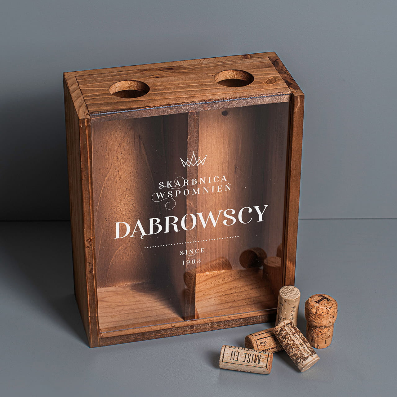 Skrzynka na korki po winie z okazji Rocznicy Ślubu prezent na rocznicę ślubu prezent z okazji rocznicy ślubu