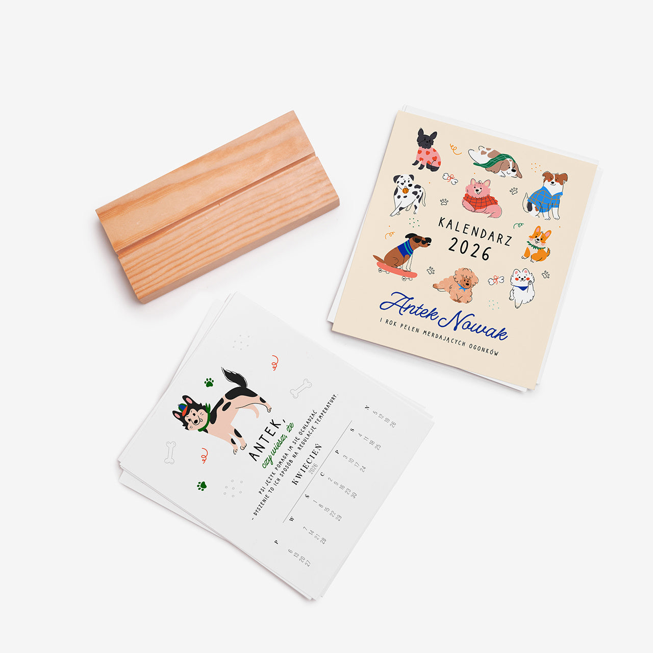 Kalendarz biurkowy dla dzieci - pieski upominek dla dziecka kalendarz z pieskami prezent dla dziecka