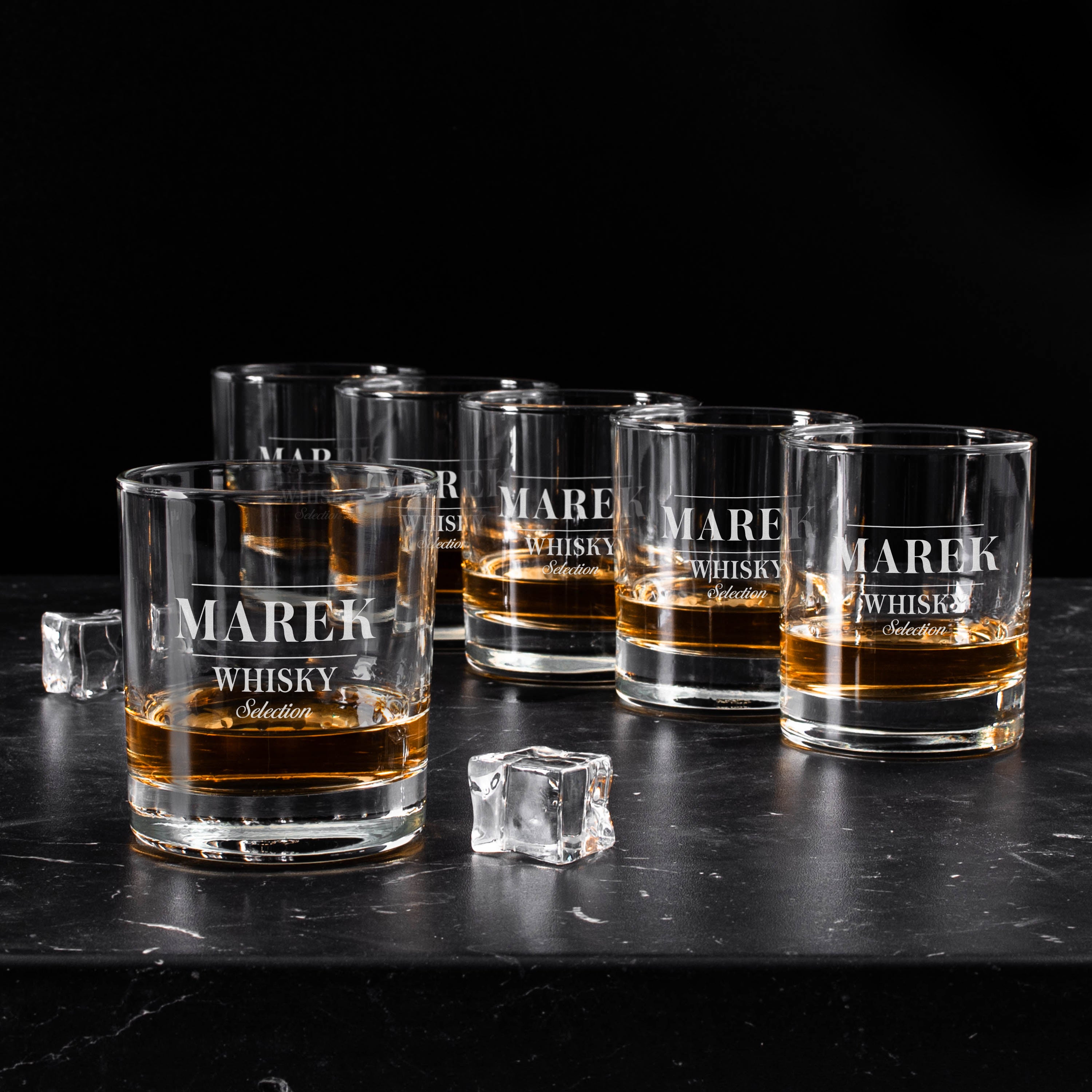 Komplet szklanek do whisky z grawerem 6szt. - Whisky selection