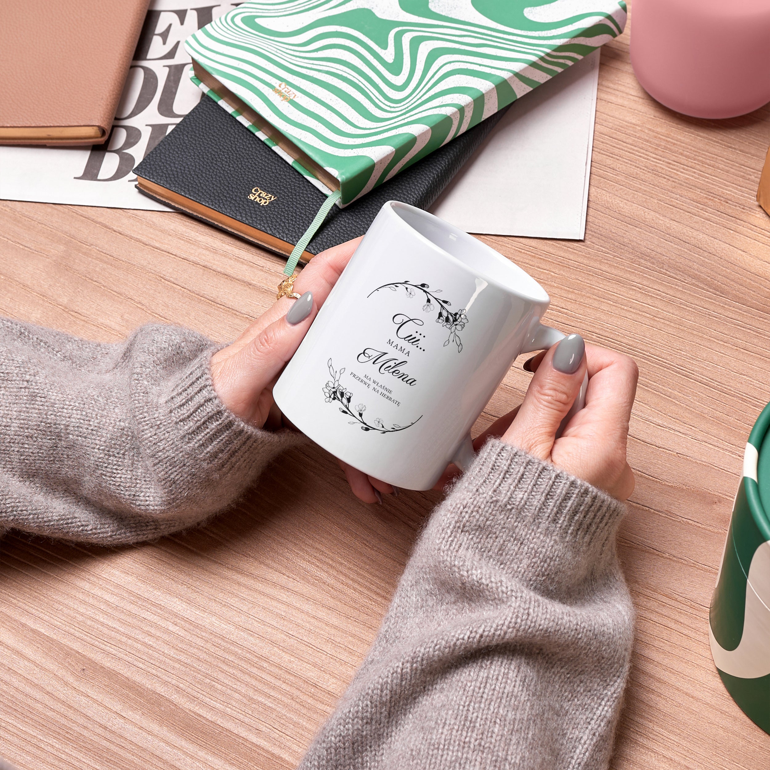 Personalizowany kubek dla mamy - Gałązki prezent dla mamy prezent na dzień mamy kubek na dzień mamy