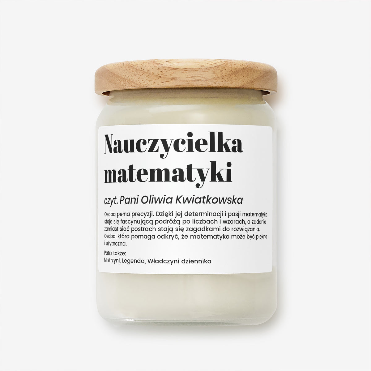 Duża świeca zapachowa na prezent dla nauczycielki matematyki - definicja