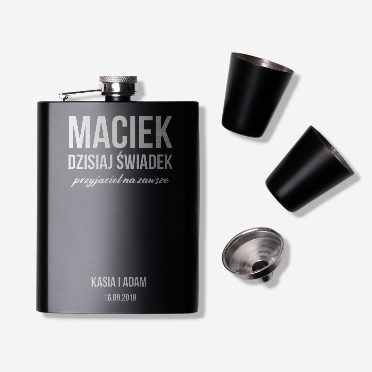 Piersiówka grawerowana - podziękowanie dla świadka piersiówka dla świadka prezent dla świadka 