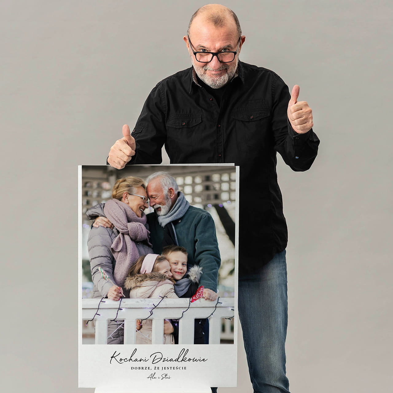 Kartka na Dzień Babci i Dziadka - kartka ze zdjęciem upominek na Dzień Babci i Dziadka