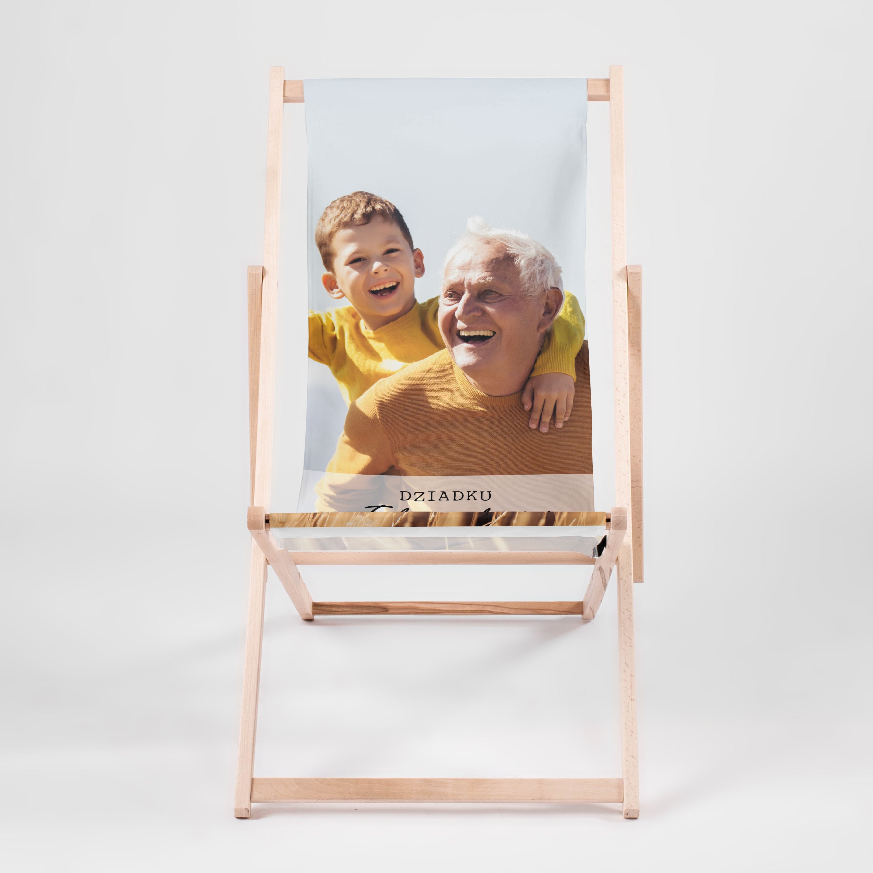 Leżak ze zdjęciem - Z Tobą Najlepiej - oryginalny prezent dla dziadka