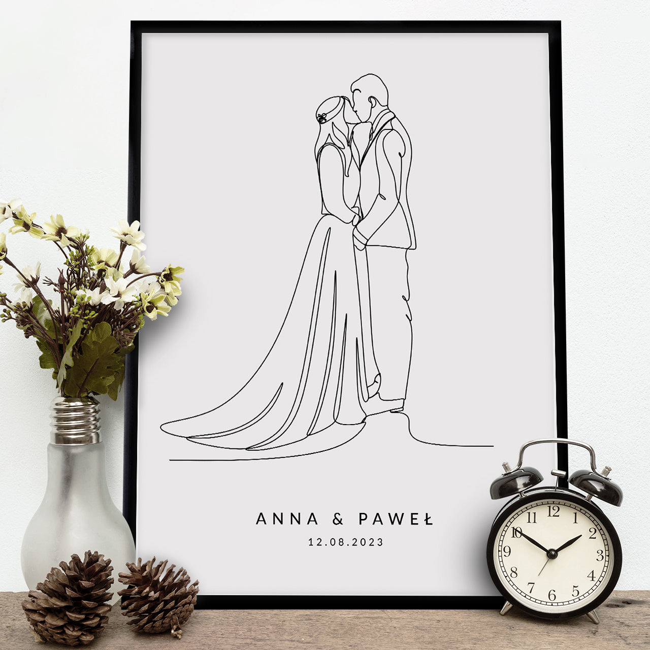 Personalizowany plakat na Ślub prezent ślubny prezent dla nowożeńców plakat personalizowany