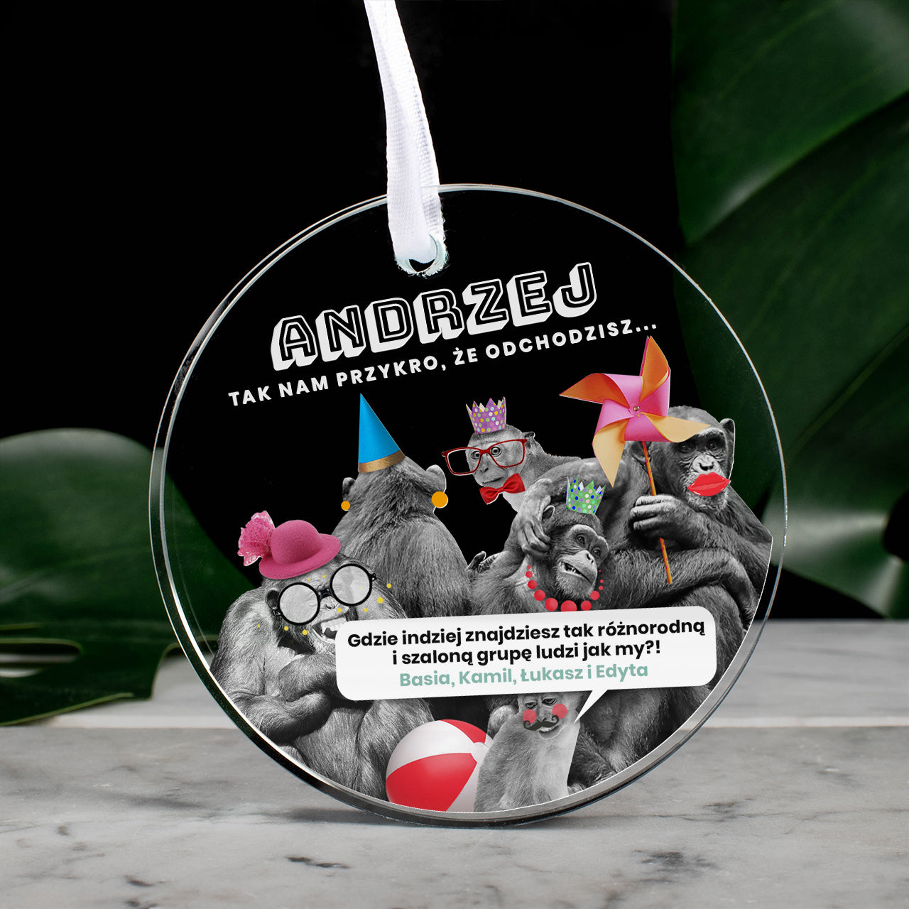 Personalizowana zawieszka - pamiątka na odejście z pracy