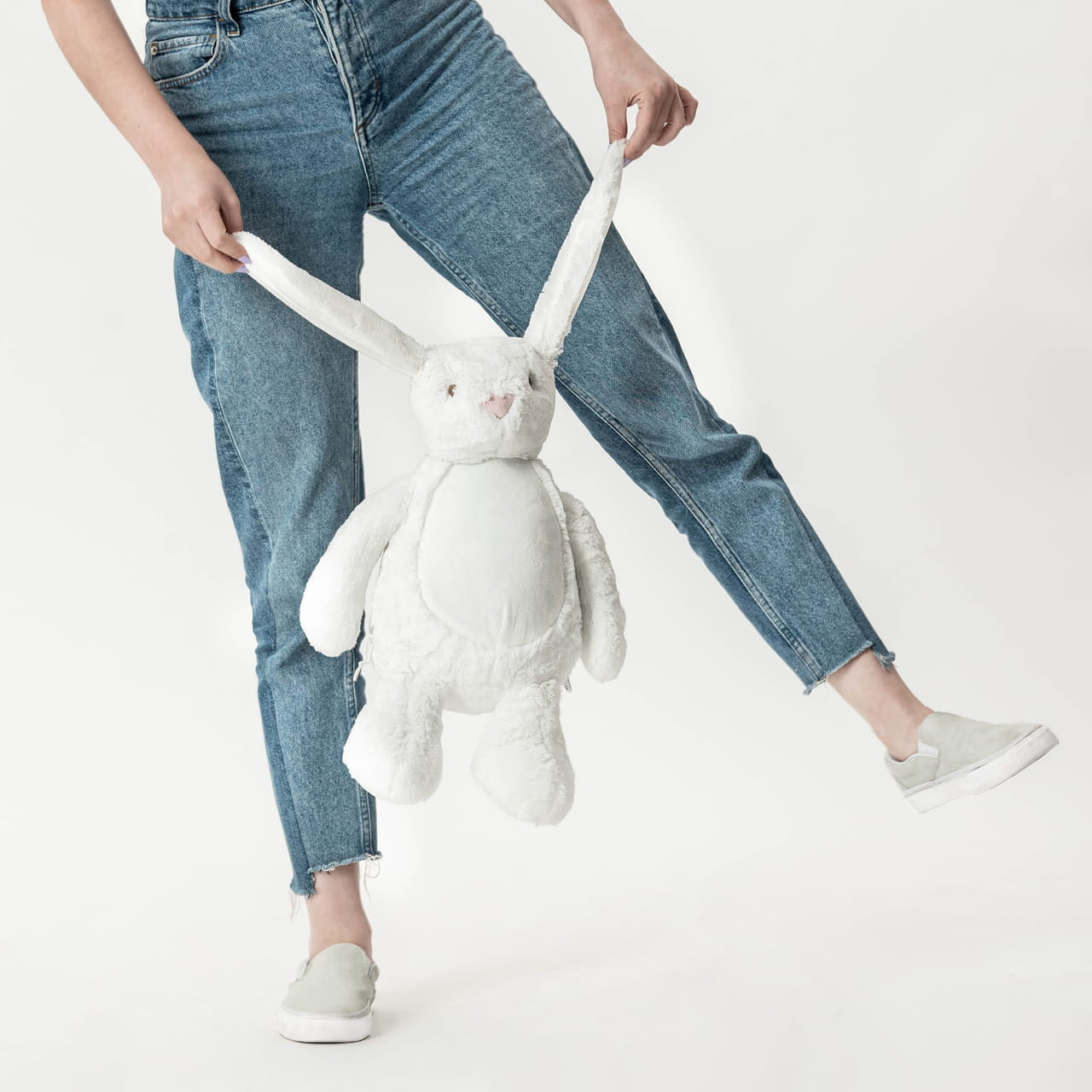 Pluszowy królik biały maskotka królik prezent dla dziewczynki prezent dla chłopca prezent dla dzieci