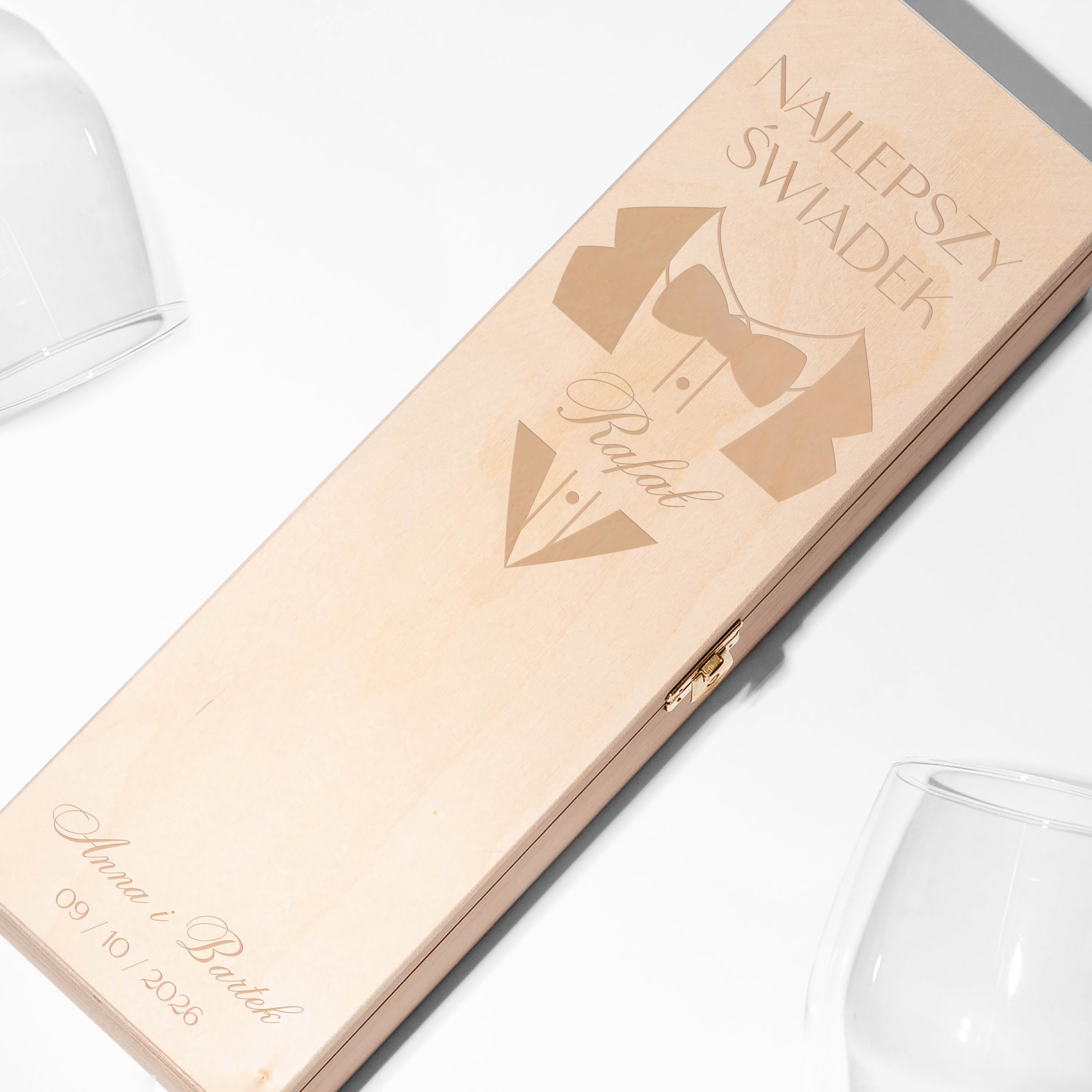 Personalizowana skrzynka na wino - podziękowanie dla świadka