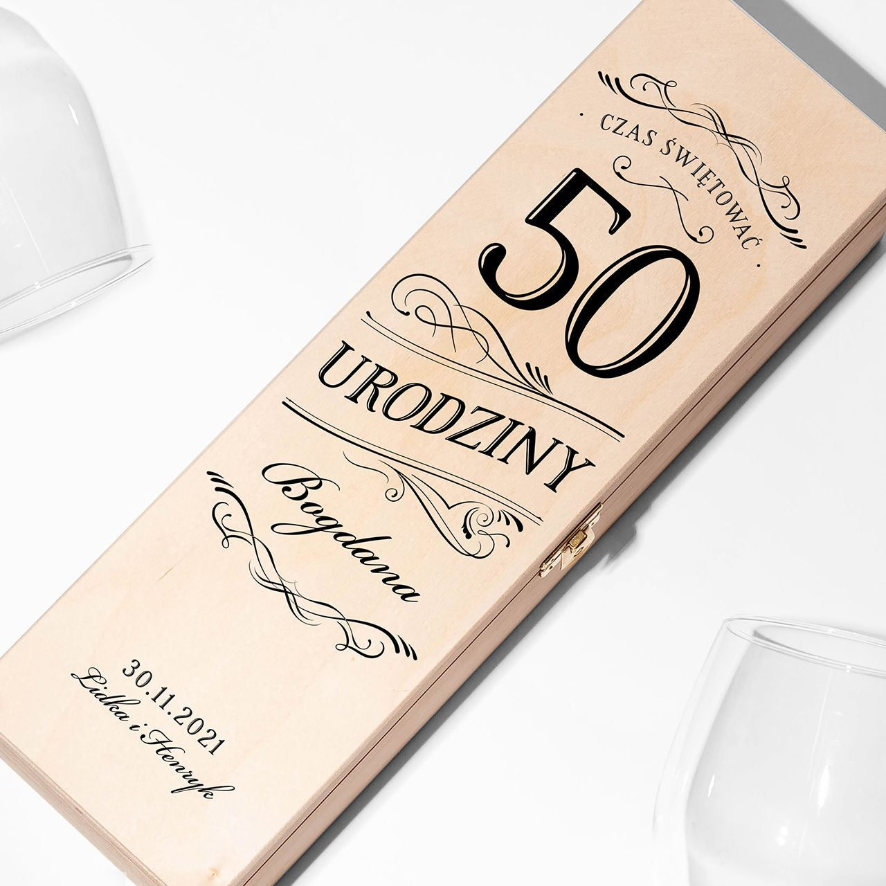 Skrzynka na wino na 50 urodziny