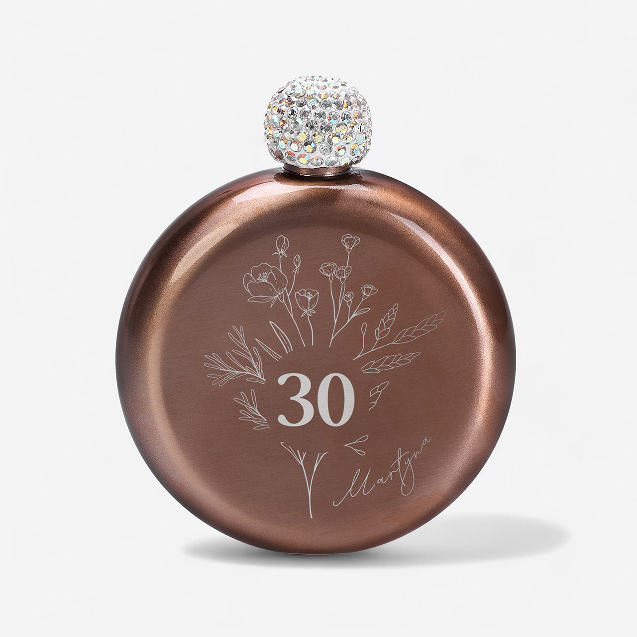 Grawerowana piersiówka damska na 30 urodziny