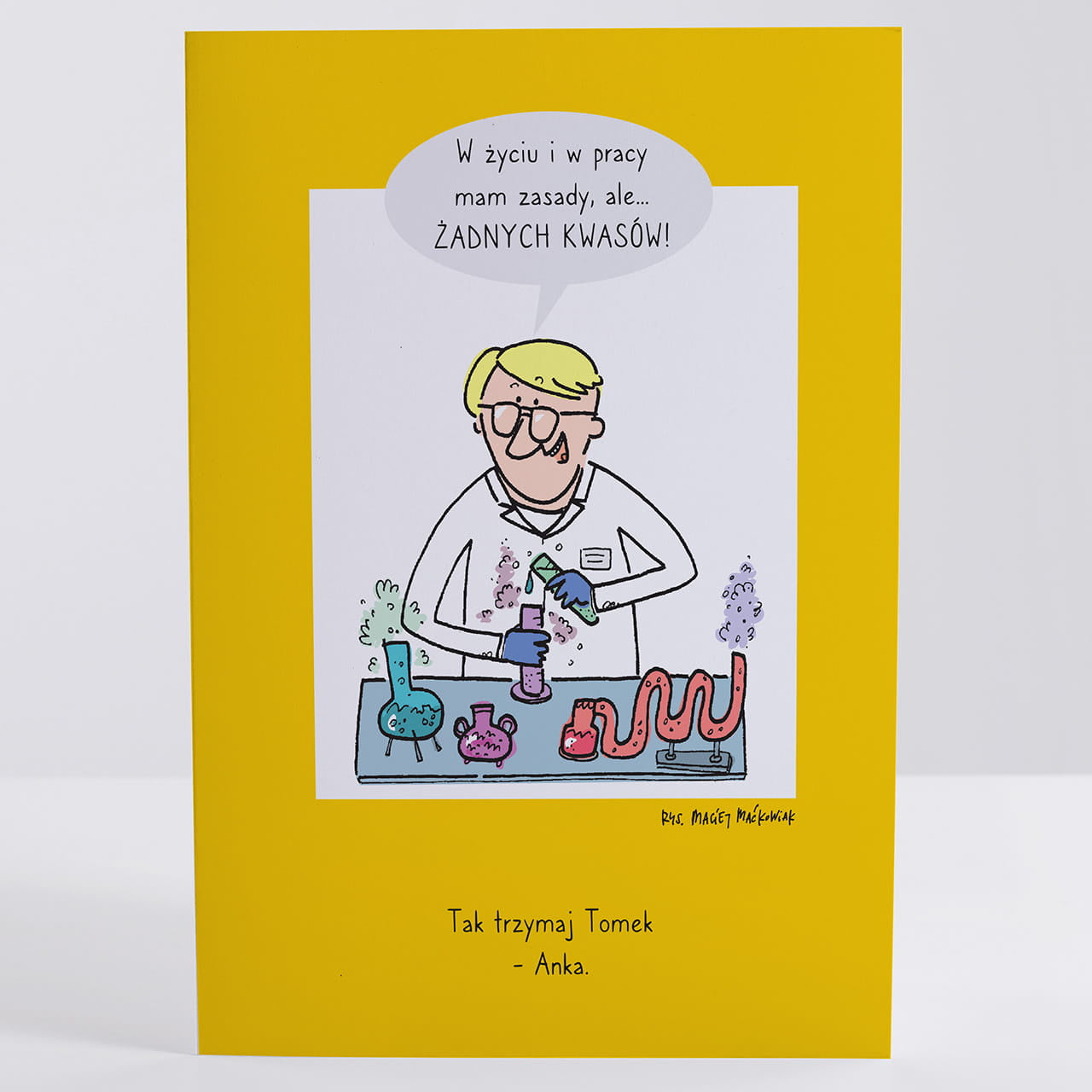 Kartka dla chemika prezent dla chemika gadżet dla chemika personalizowana kartka prezent dla nauczyciela chemii