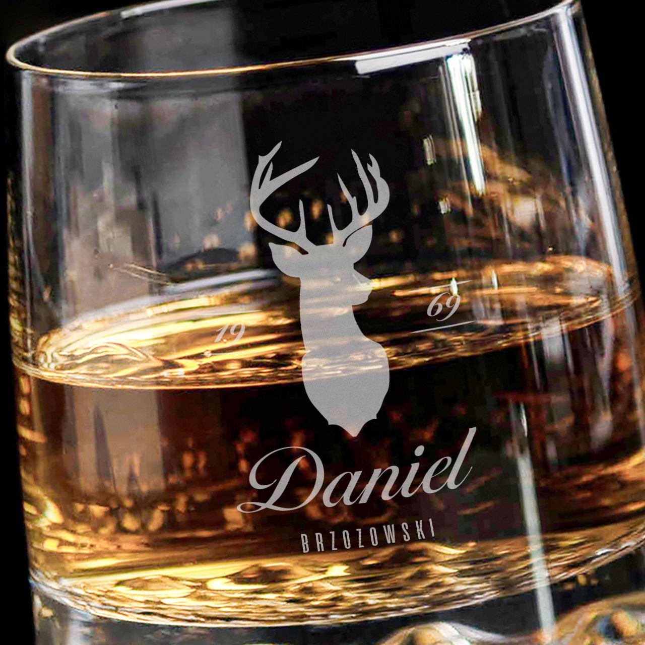 Oryginalna szklanka do whisky z grawerem - prezent dla leśnika
