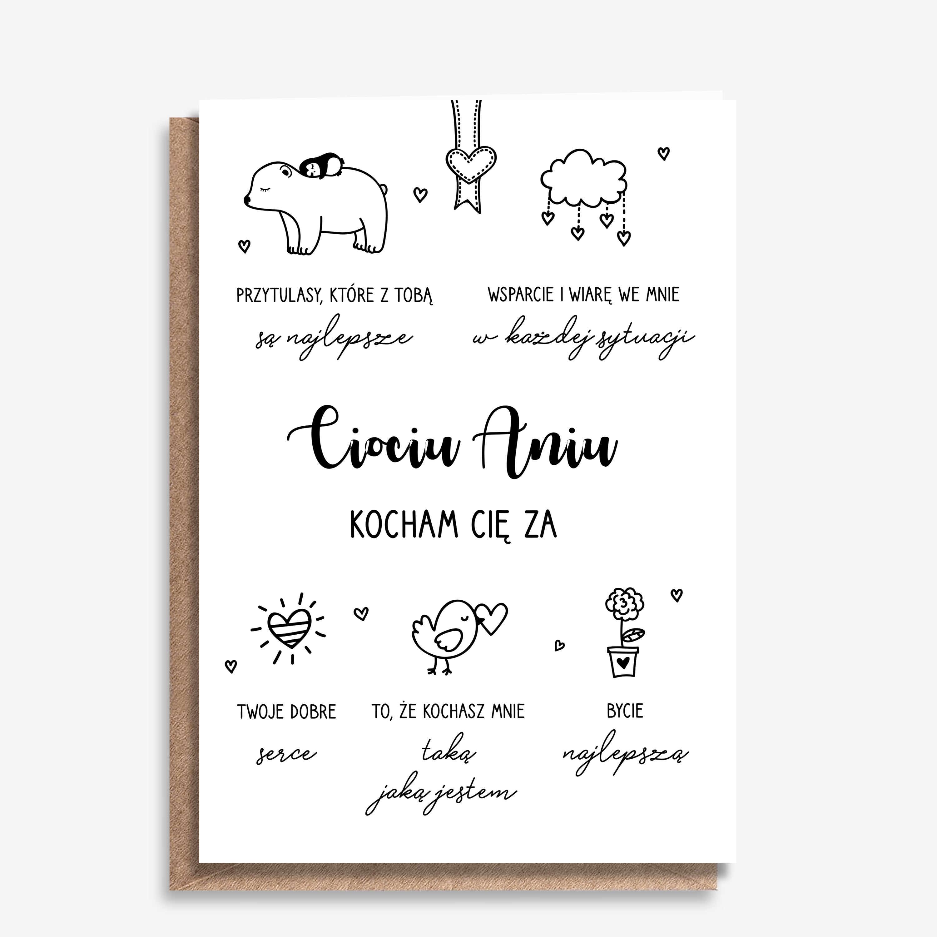 Personalizowana kartka dla cioci 