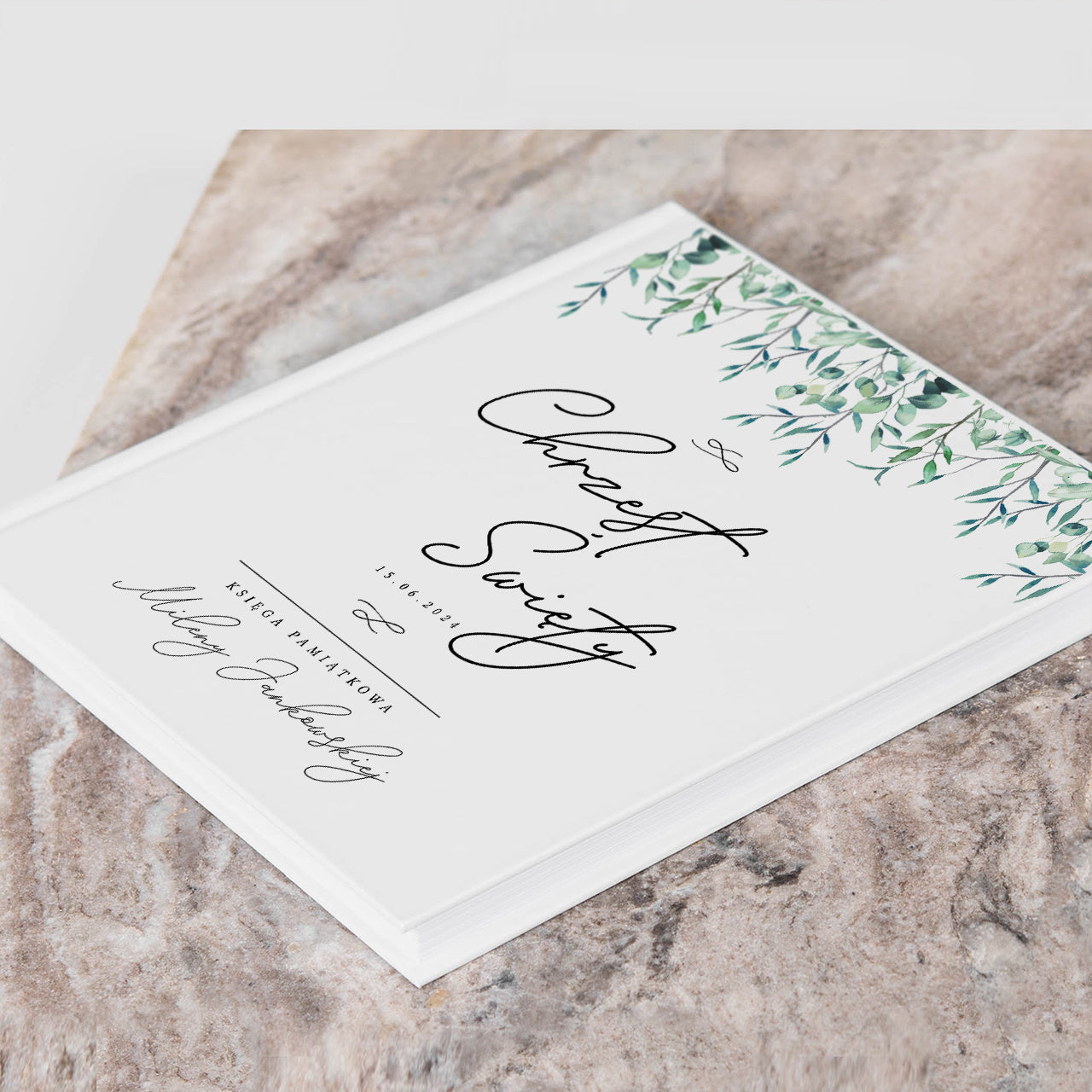 Personalizowana księga gości na Chrzest księga pamiątkowa pamiątka chrztu świętego pamiątka chrztu dla chłopca