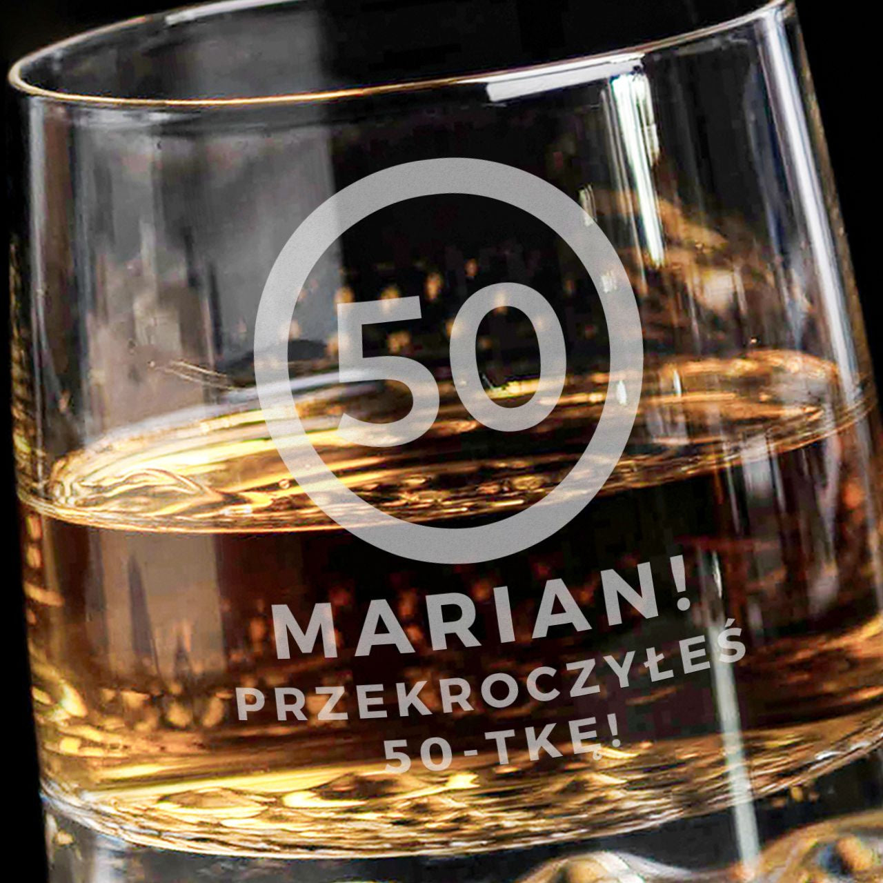 Szklanka do whisky z grawerem - prezent na 50 urodziny