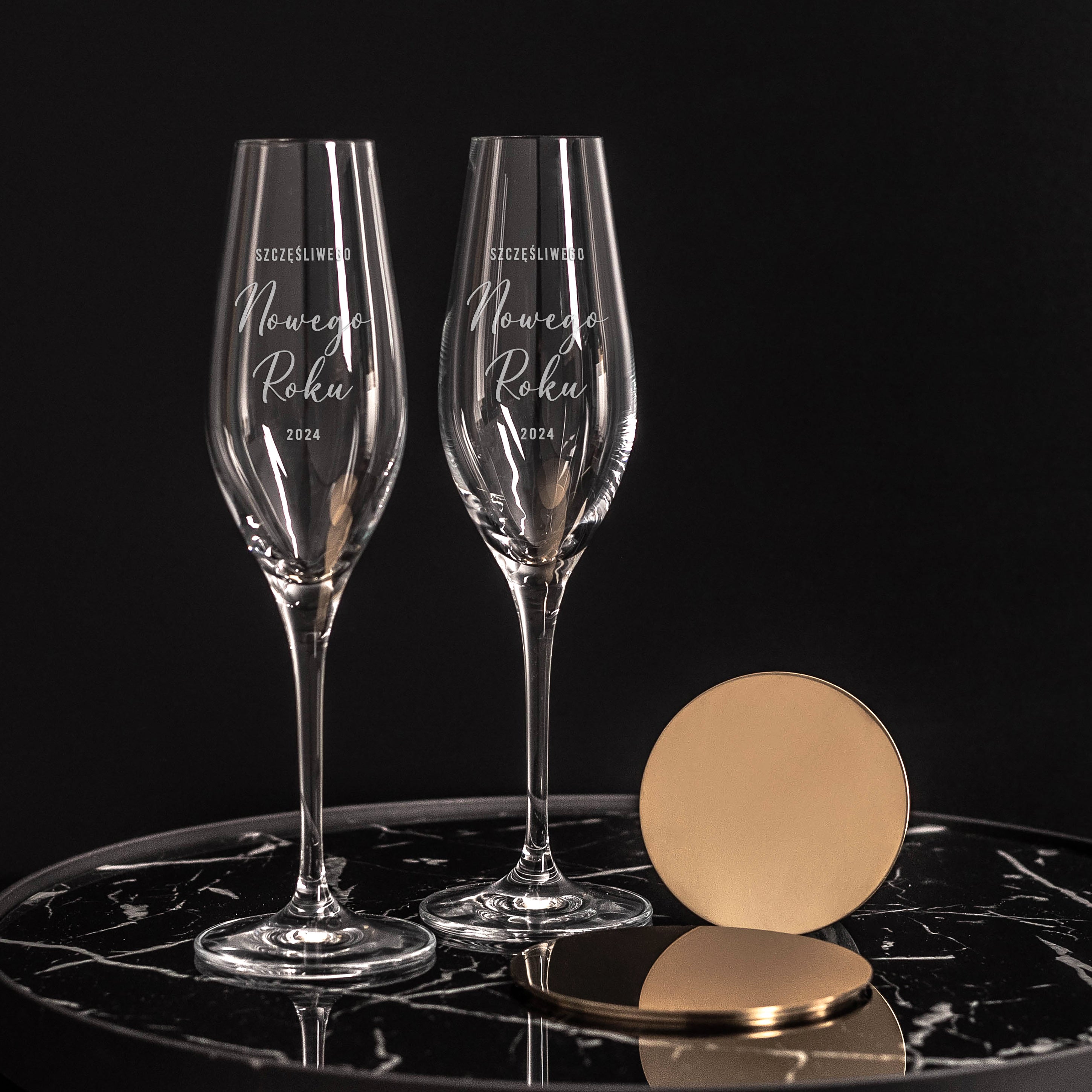 Personalizowane kieliszki do szampana - Toast Noworoczny
