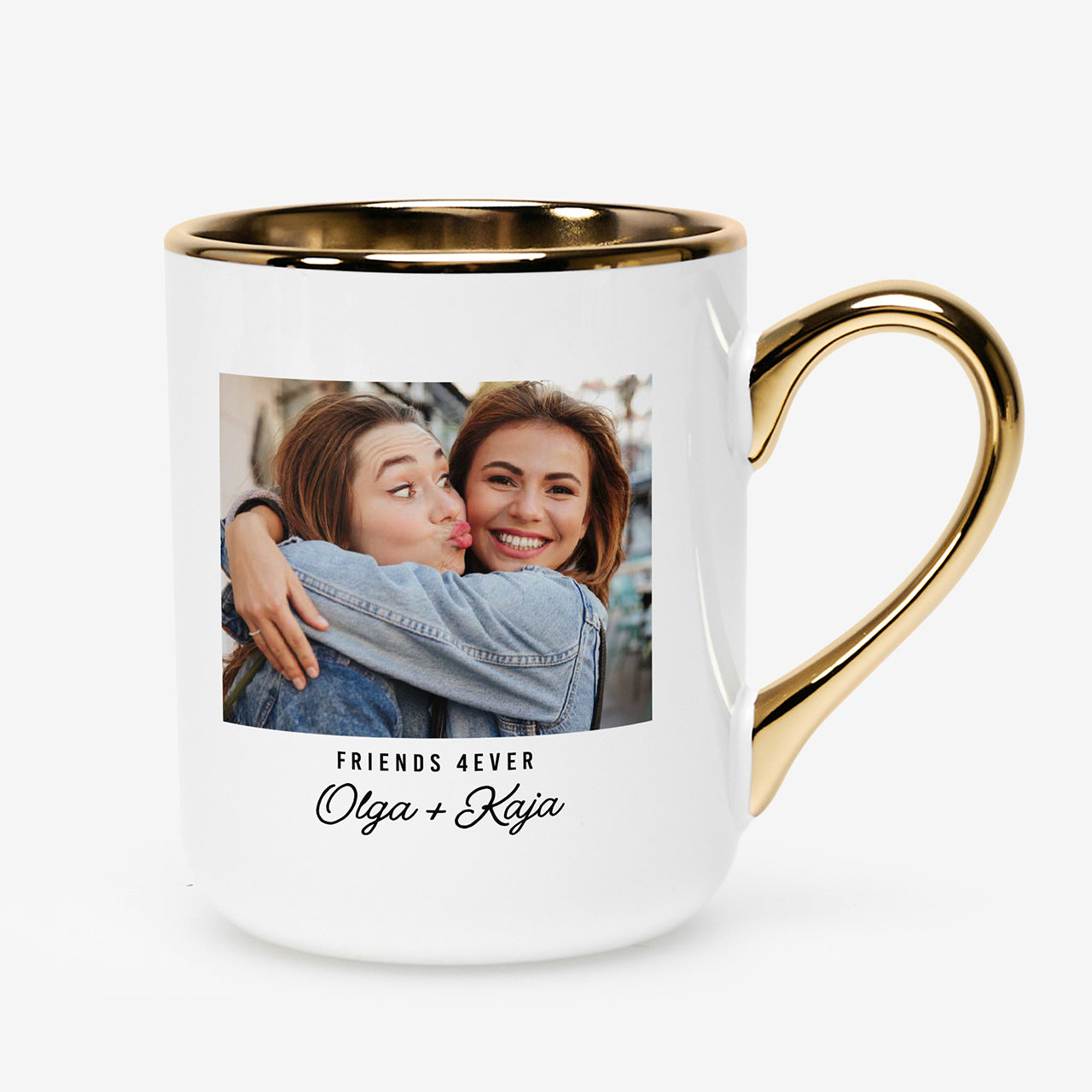 Kubek ze złotym uchem - prezent dla przyjaciółki