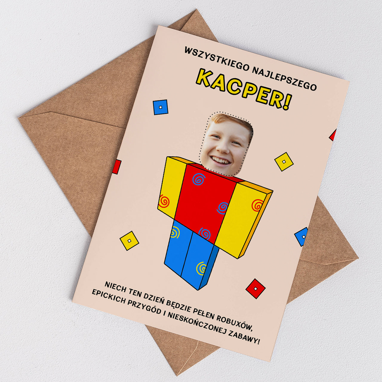 Personalizowana kartka na urodziny dla gracza prezent dla gracza kartka ze zdjęciem