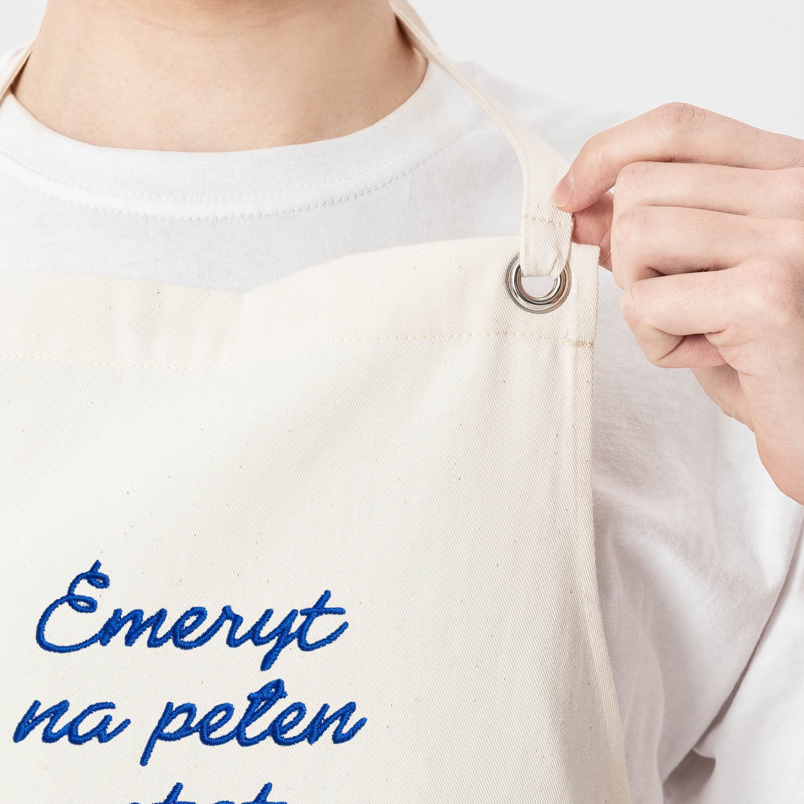 Fartuch z haftem dla emeryta prezent dla emeryta fartuch dla emeryta fartuch kuchenny personalizowany