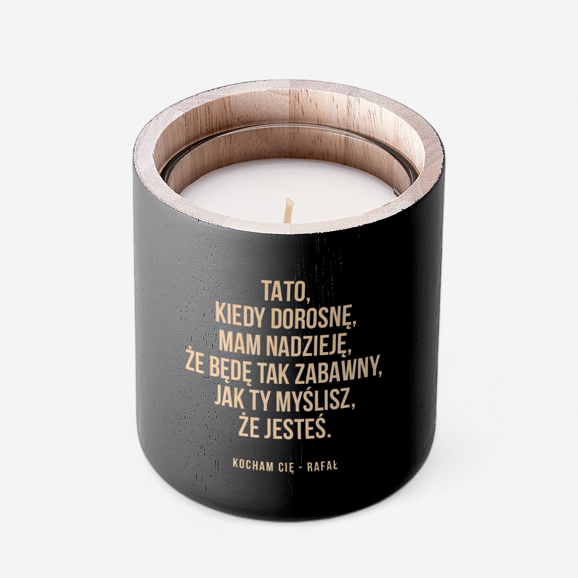 Świeczka z zabawnym grawerem na Dzień Taty