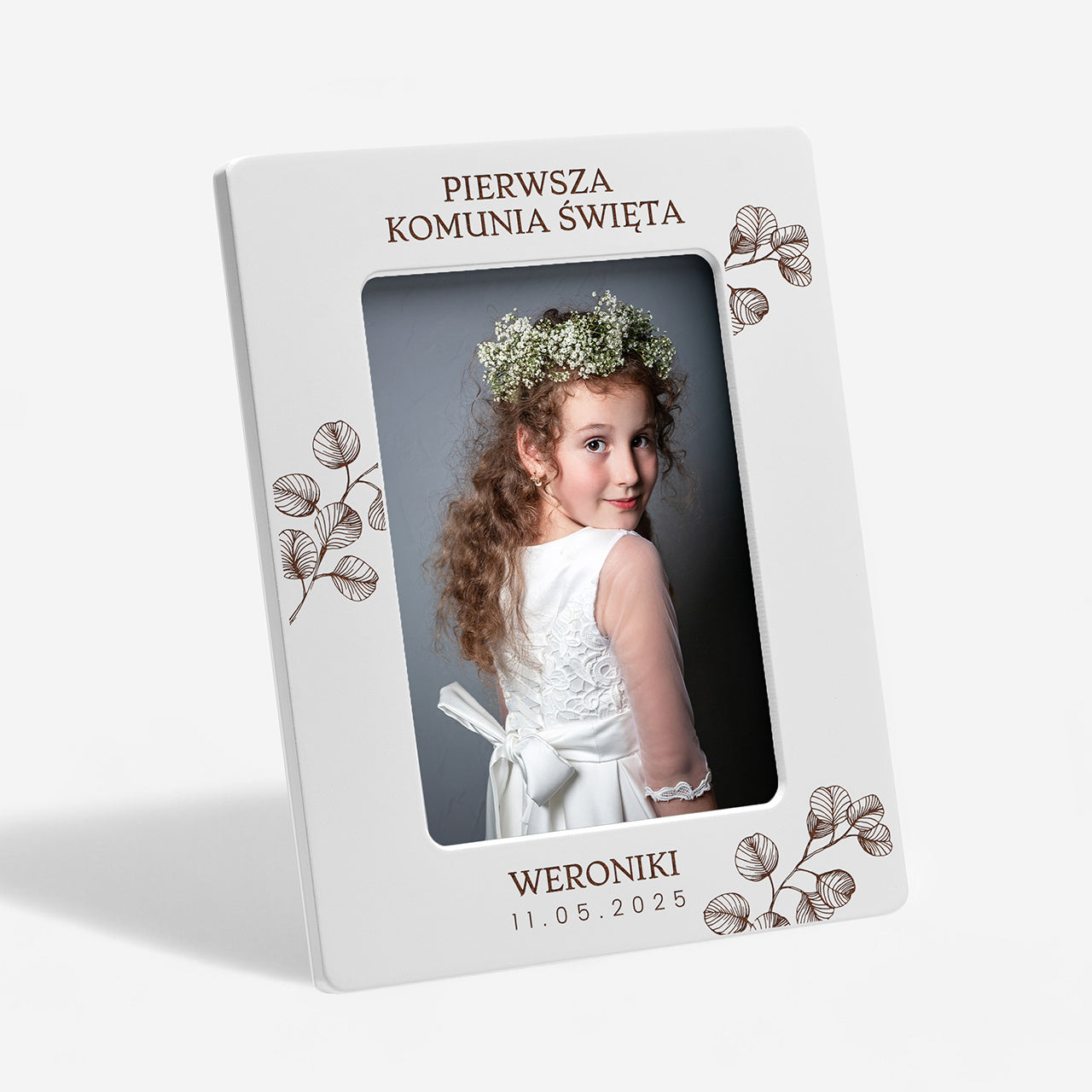 Grawerowana ramka na zdjęcie komunijne personalizowana ramka komunia prezent na komunię dla dziewczynki