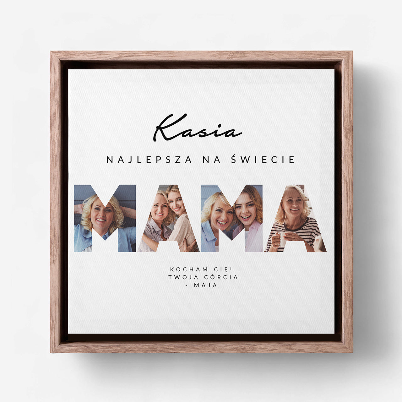 Obraz na płótnie z ramą na prezent dla mamy