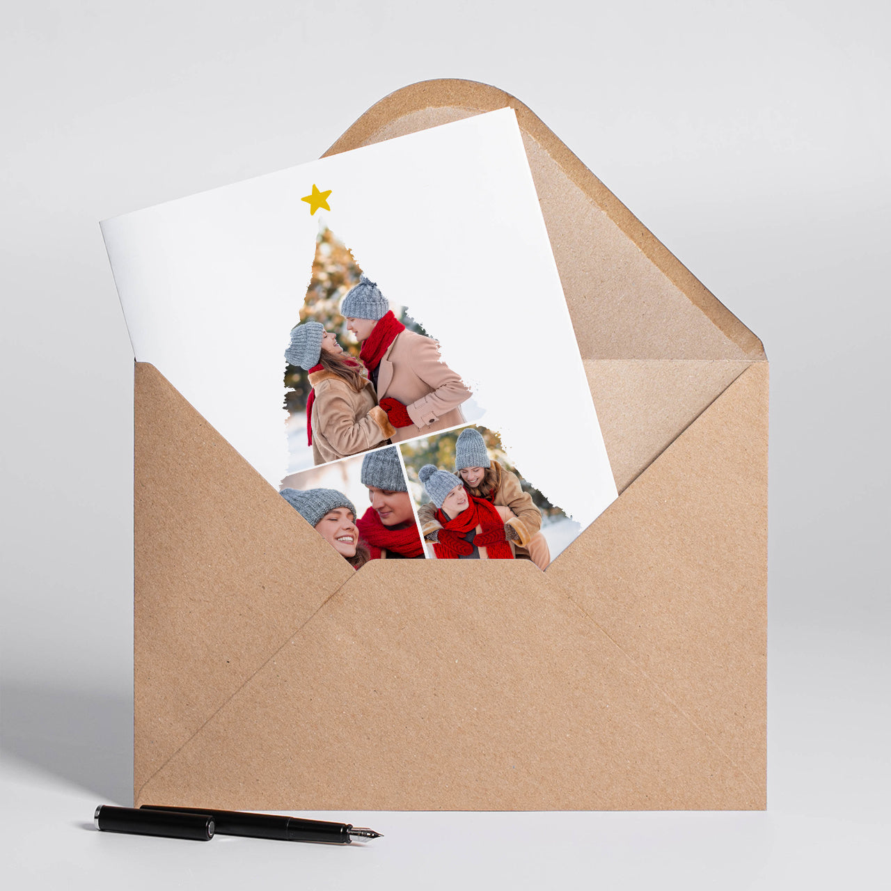 Świąteczna kartka z choinką - ze zdjęciami