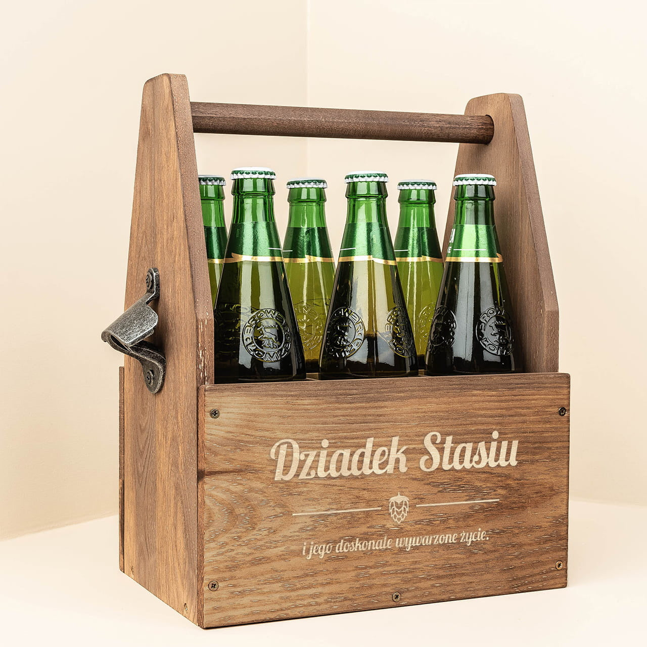 Nosidło na piwo z grawerem - prezent dla dziadka prezent na dzień dziadka prezent dla piwosza nosidło na piwo