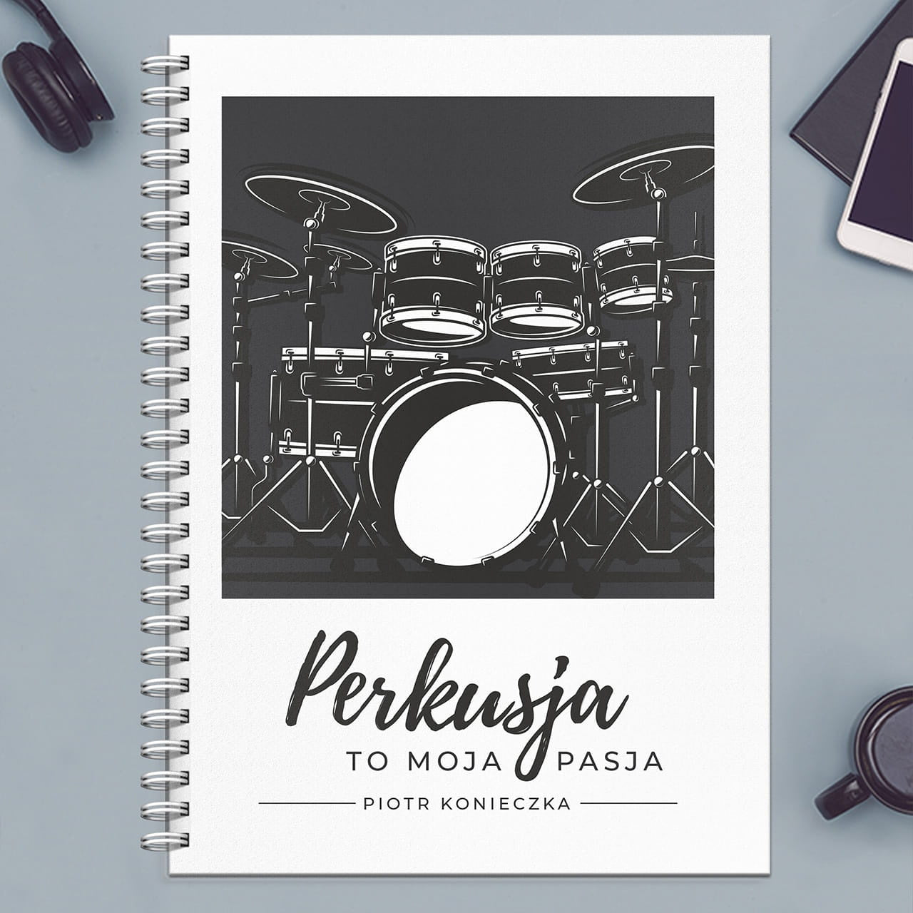Personalizowany notatnik dla perkusisty