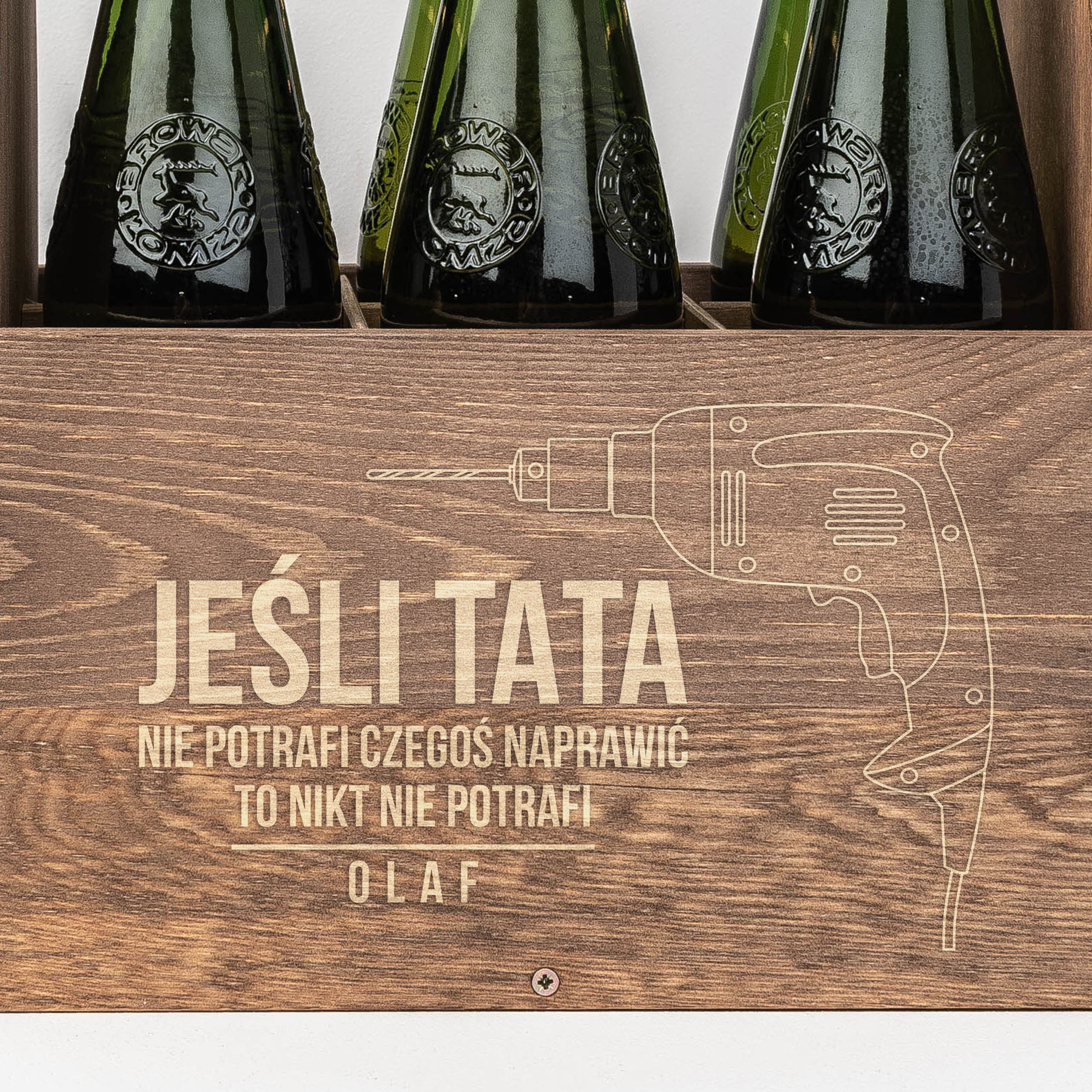 Personalizowane nosidło na piwo dla taty - Złota rączka