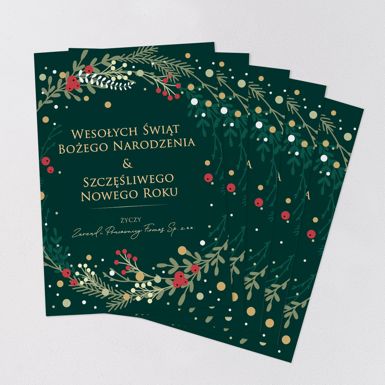 Personalizowane kartki świąteczne dla firm - zestaw 5szt.