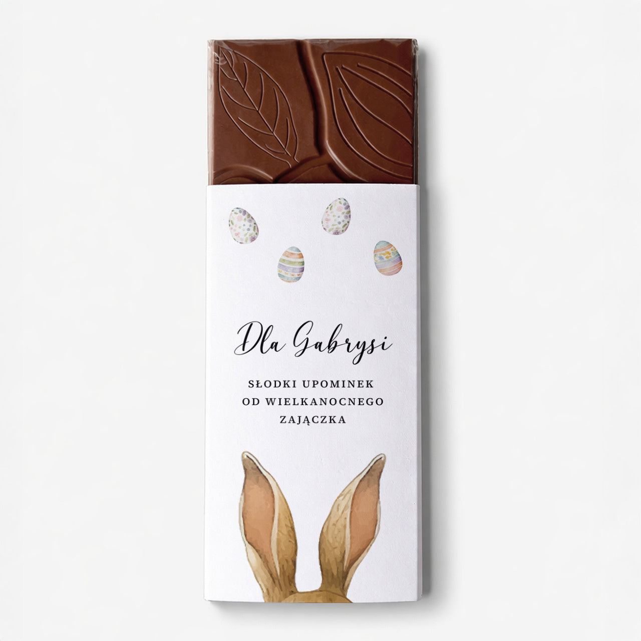 Personalizowana czekolada prezent na zająca czekolada personalizowana na Wielkanoc dla dzieci prezent na Wielkanoc