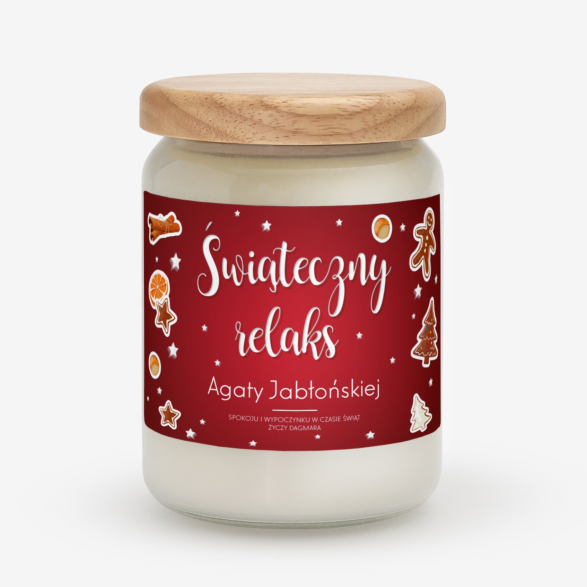 Personalizowana świeca na Święta - prezent świąteczny świeca zapachowa na święta