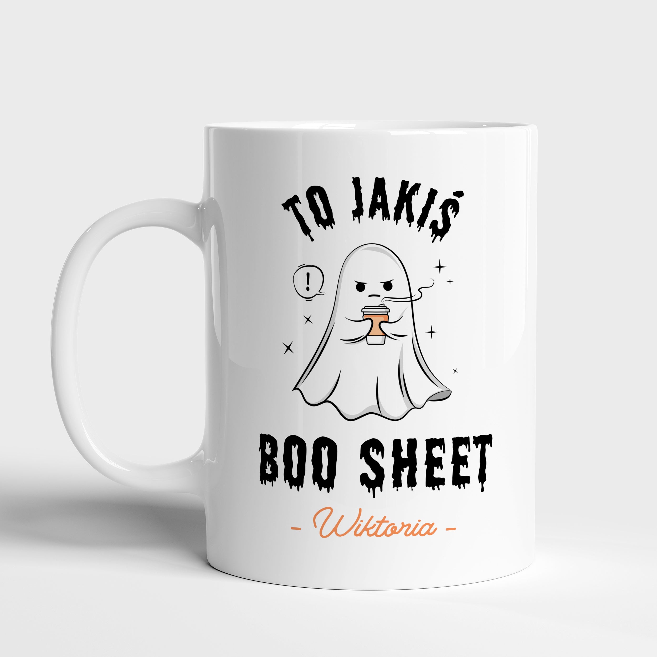 Śmieszny kubek na jesień - boo sheet