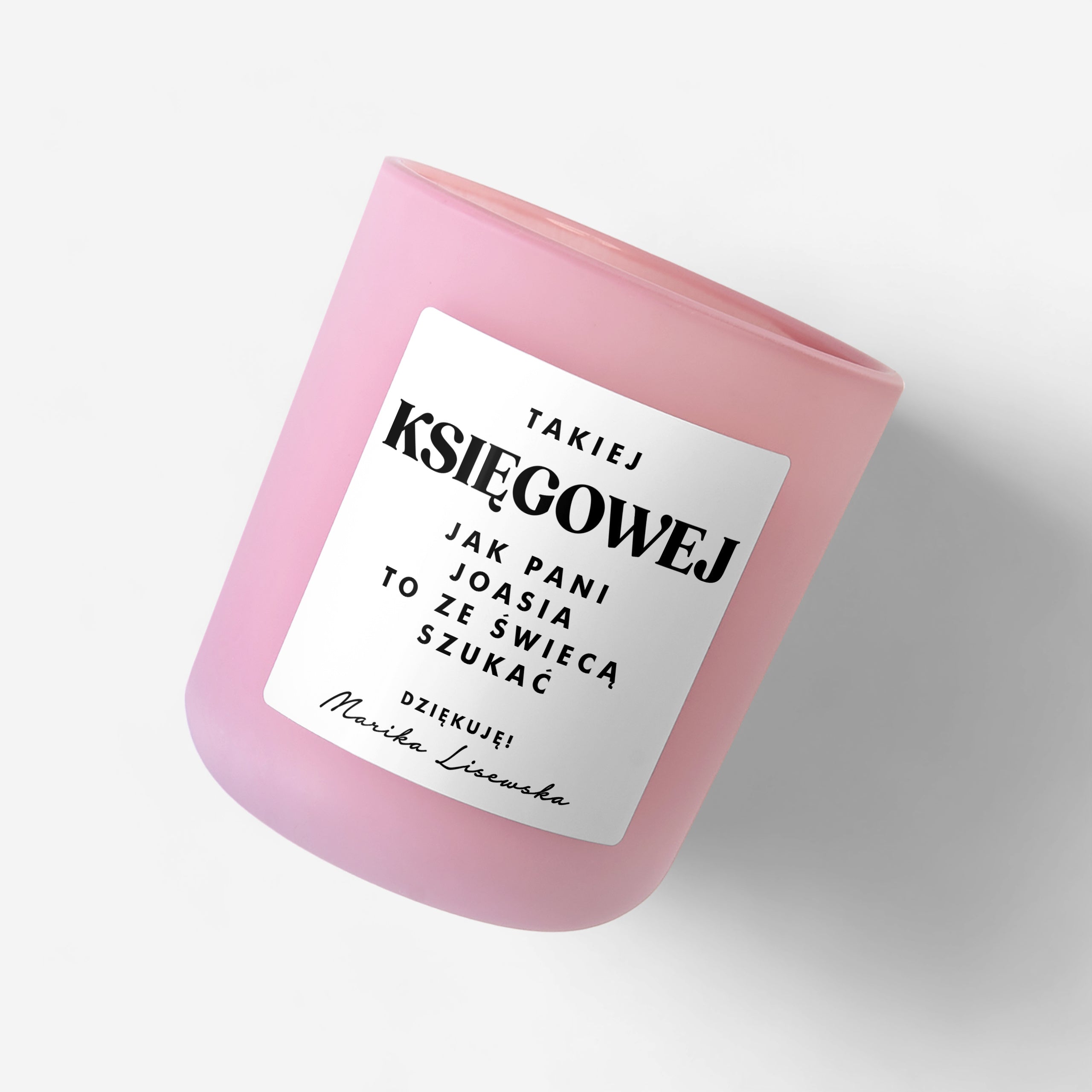 Personalizowana świeca sojowa na prezent dla księgowej - Ze świecą szukać
