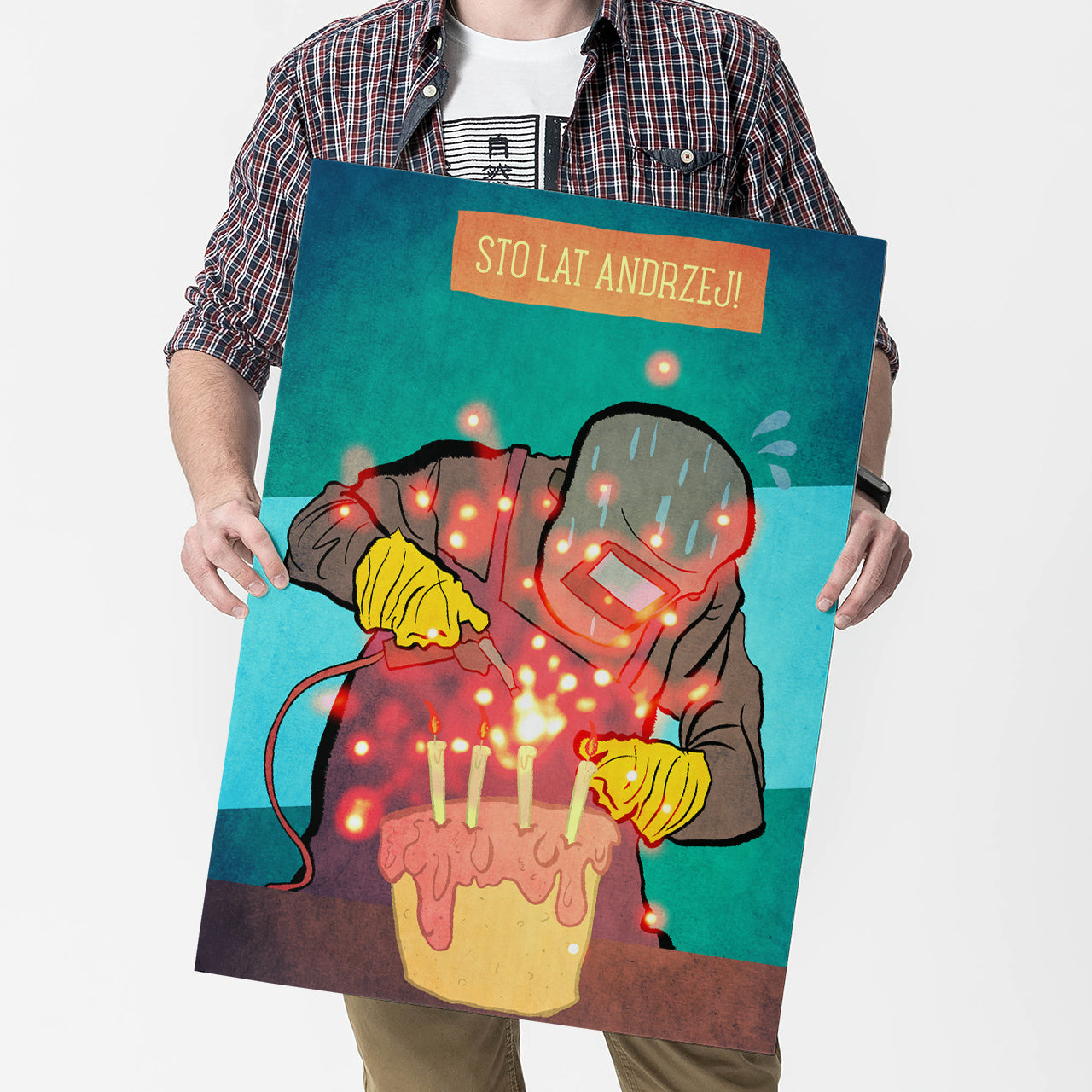 Personalizowana kartka xxl dla spawacza prezent dla mężczyzny prezent dla spawacza kartka personalizowana