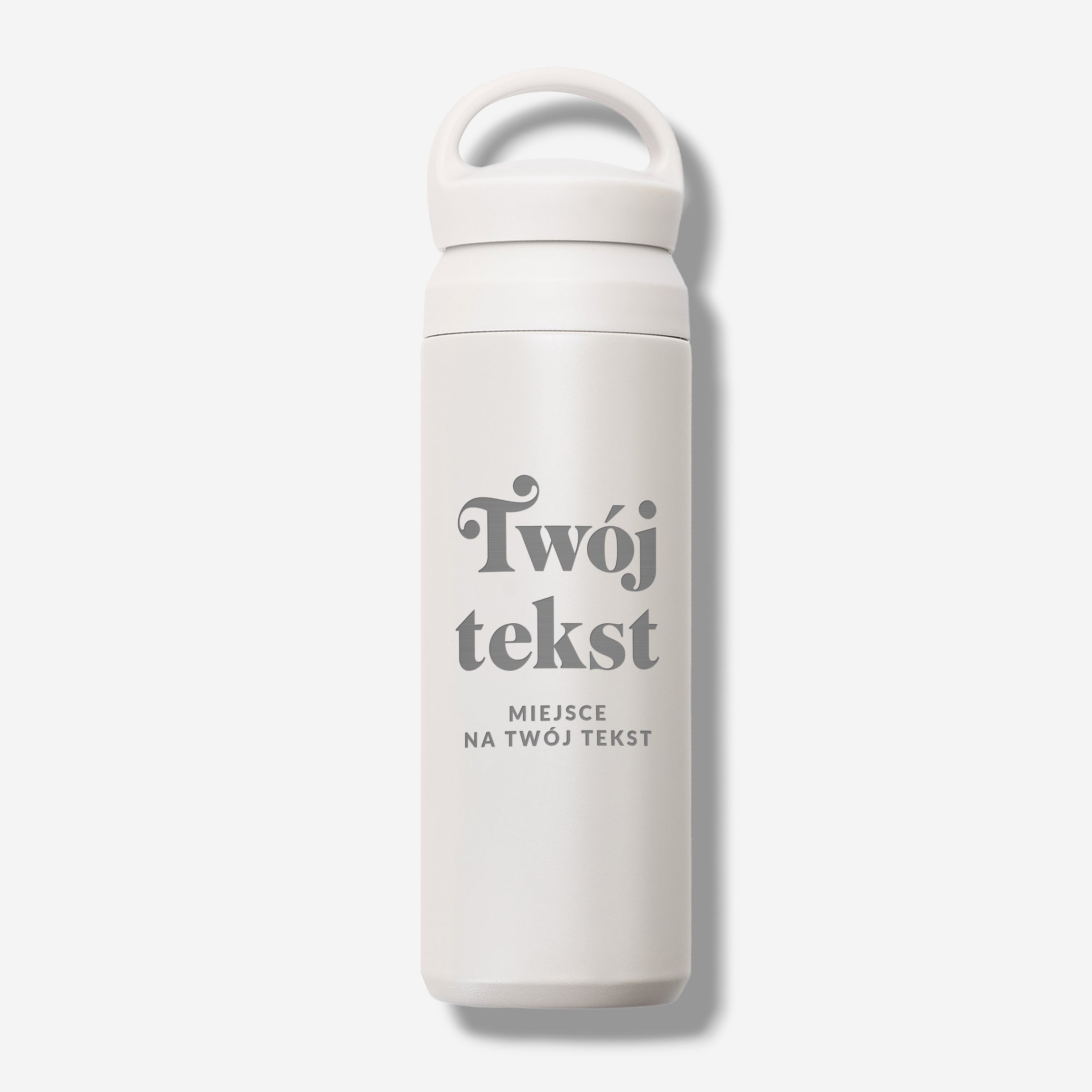 Grawerowany termos na prezent - beżowy