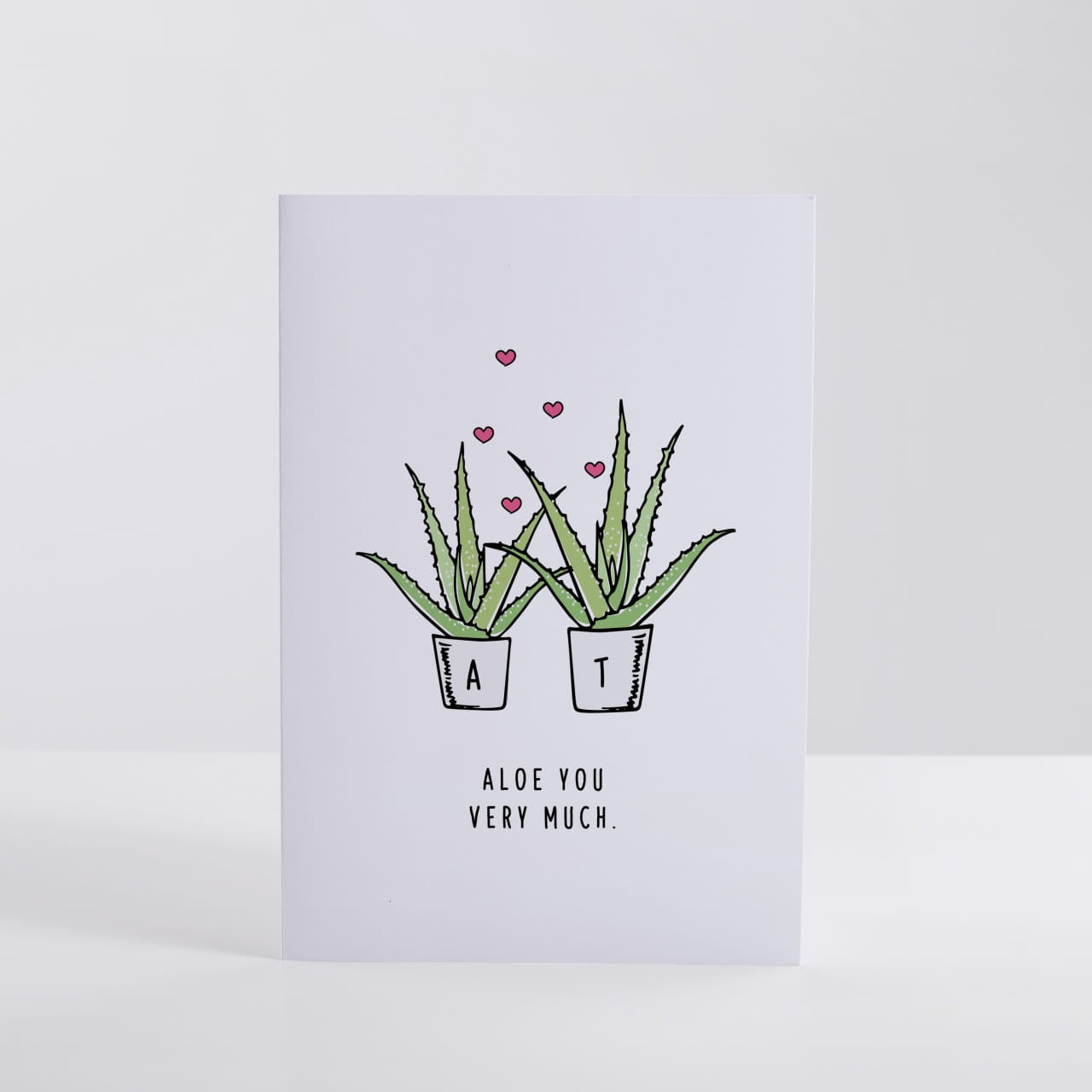 Personalizowana kartka walentynkowa dla dziewczyny - aloe you very much prezent na walentynki dla niej 