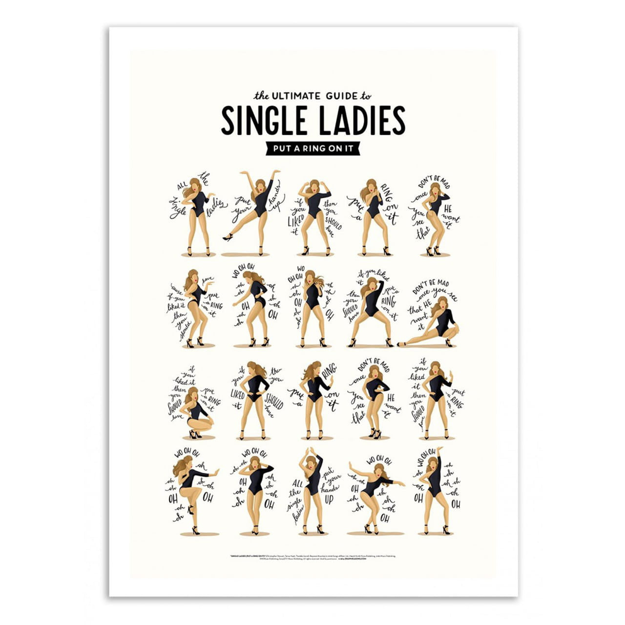 Plakat dla fana muzyki - single ladies