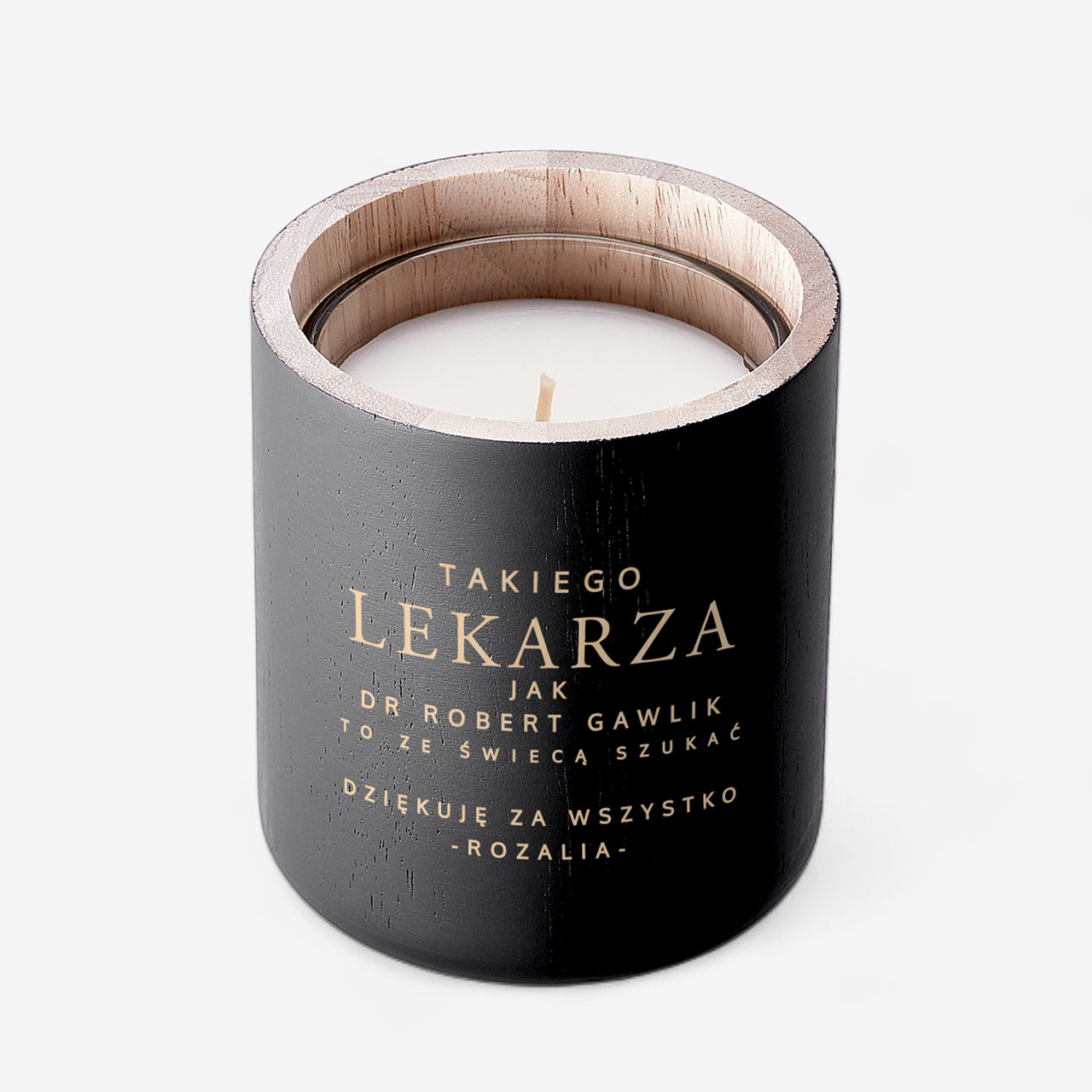 Świeca z grawerem na prezent dla lekarza świeca zapachowa na prezent personalizowana świeca 