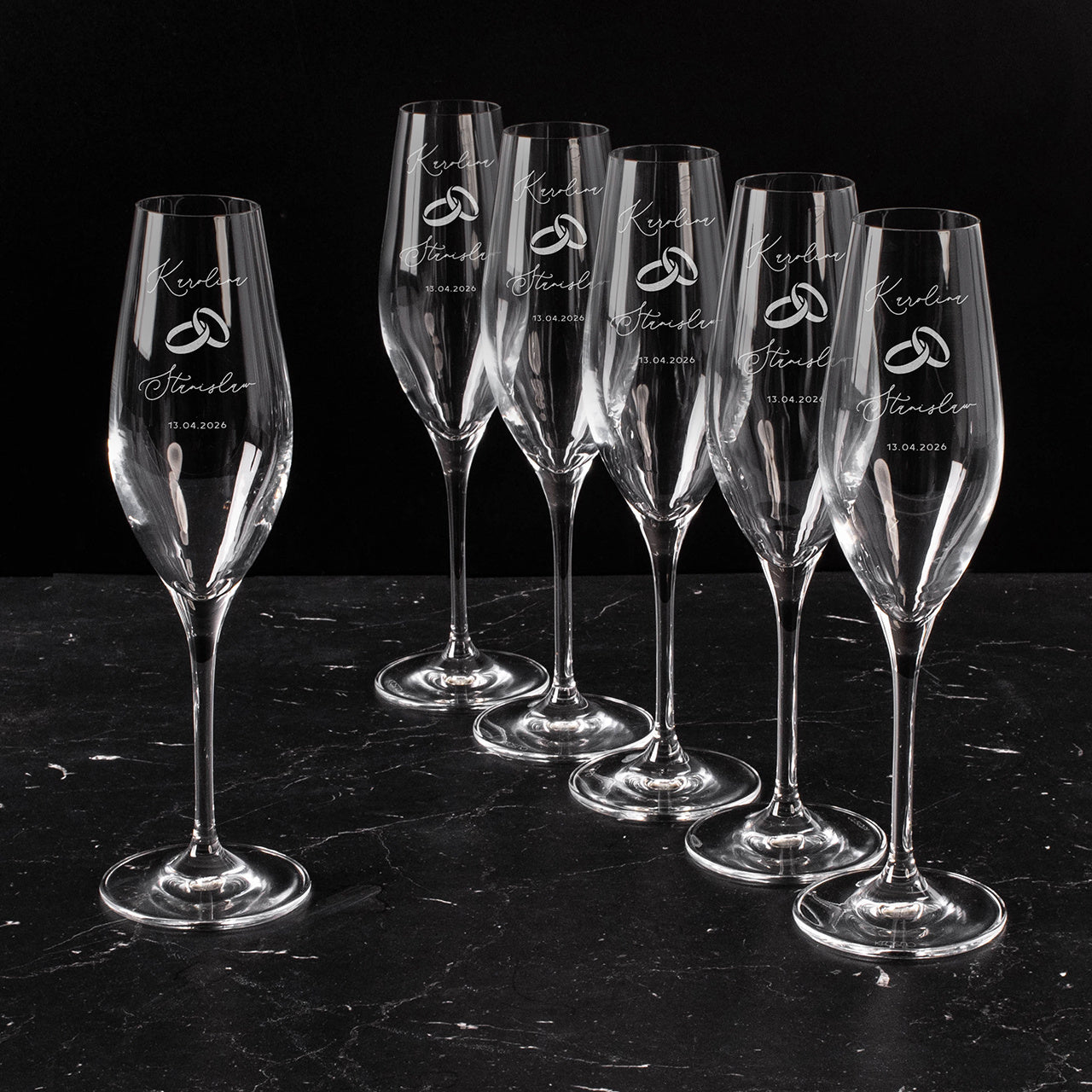 Grawerowane kieliszki na ślub - elegancki prezent ślubny kieliszki z grawerem prezent na ślub