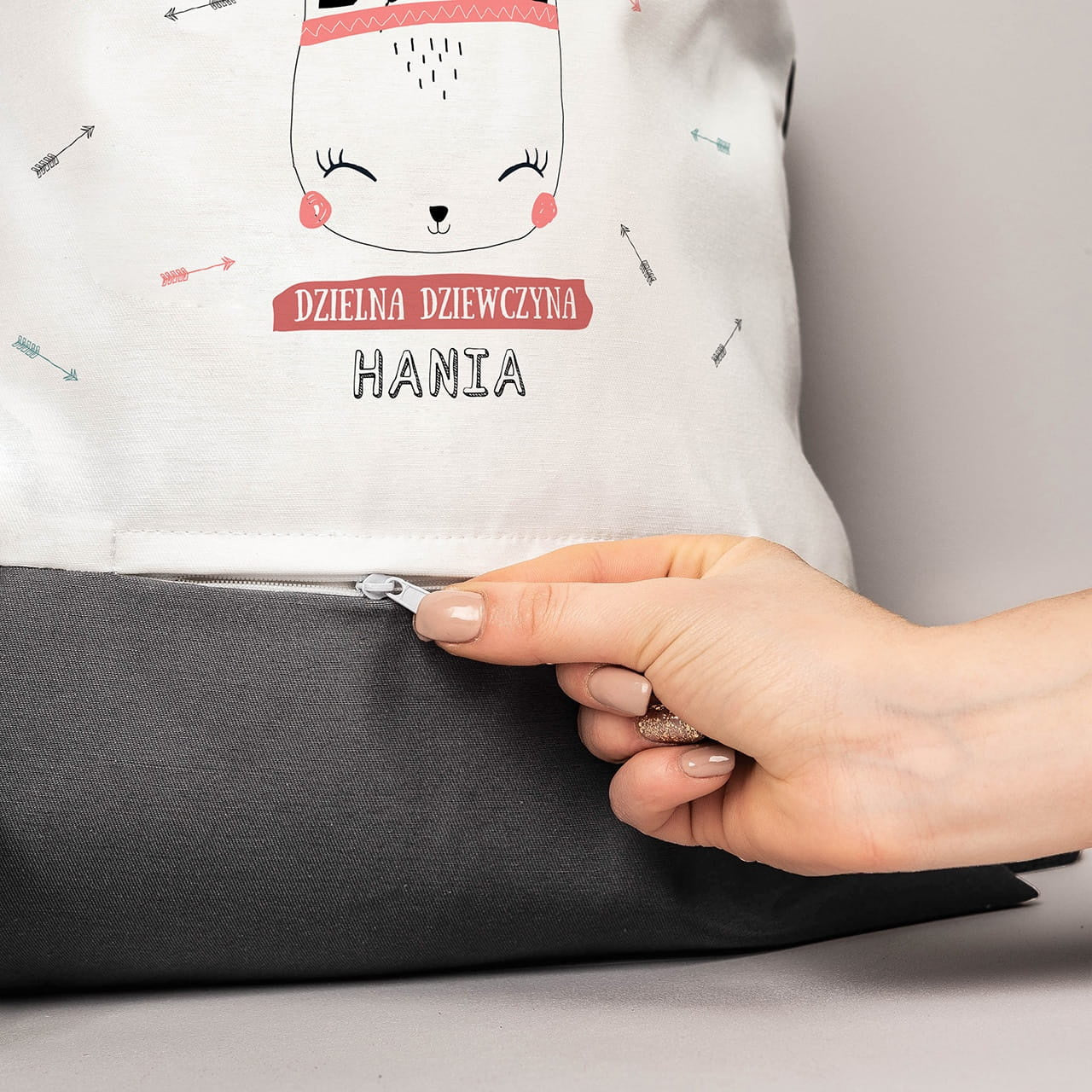 Personalizowany worko plecak dla dziewczynki z kolorowym nadrukiem